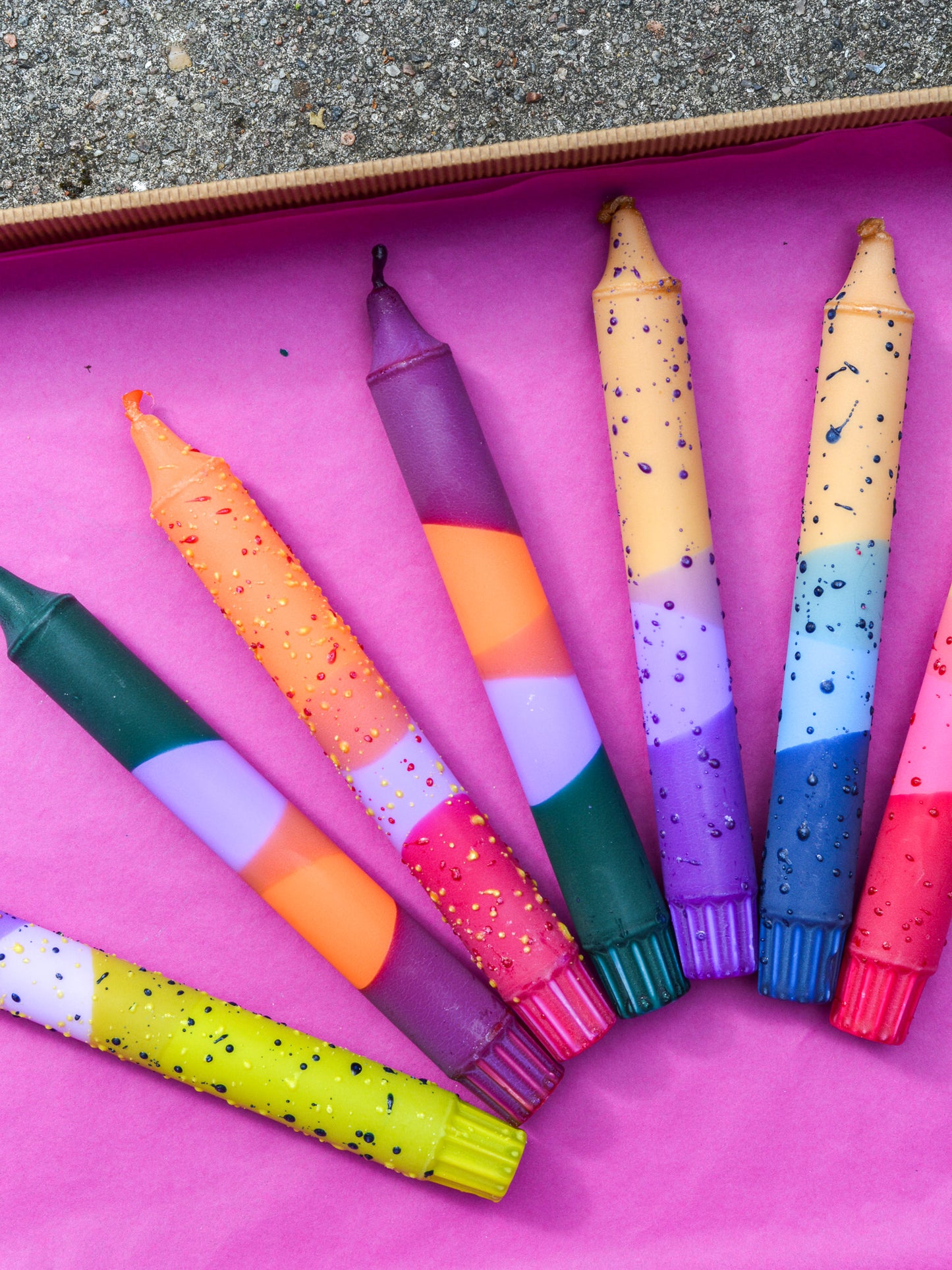 Taper candles - Blueberry Latte Confetti