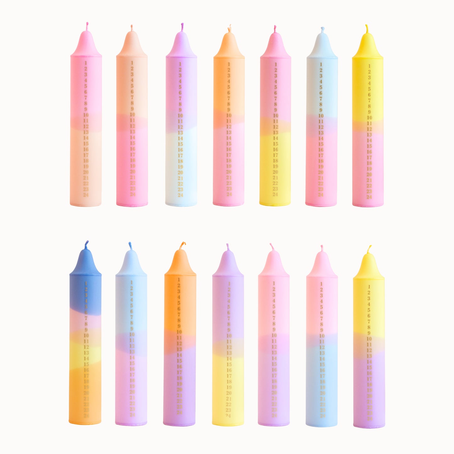 2. Kalenderlys Pastel Pink / Yellow