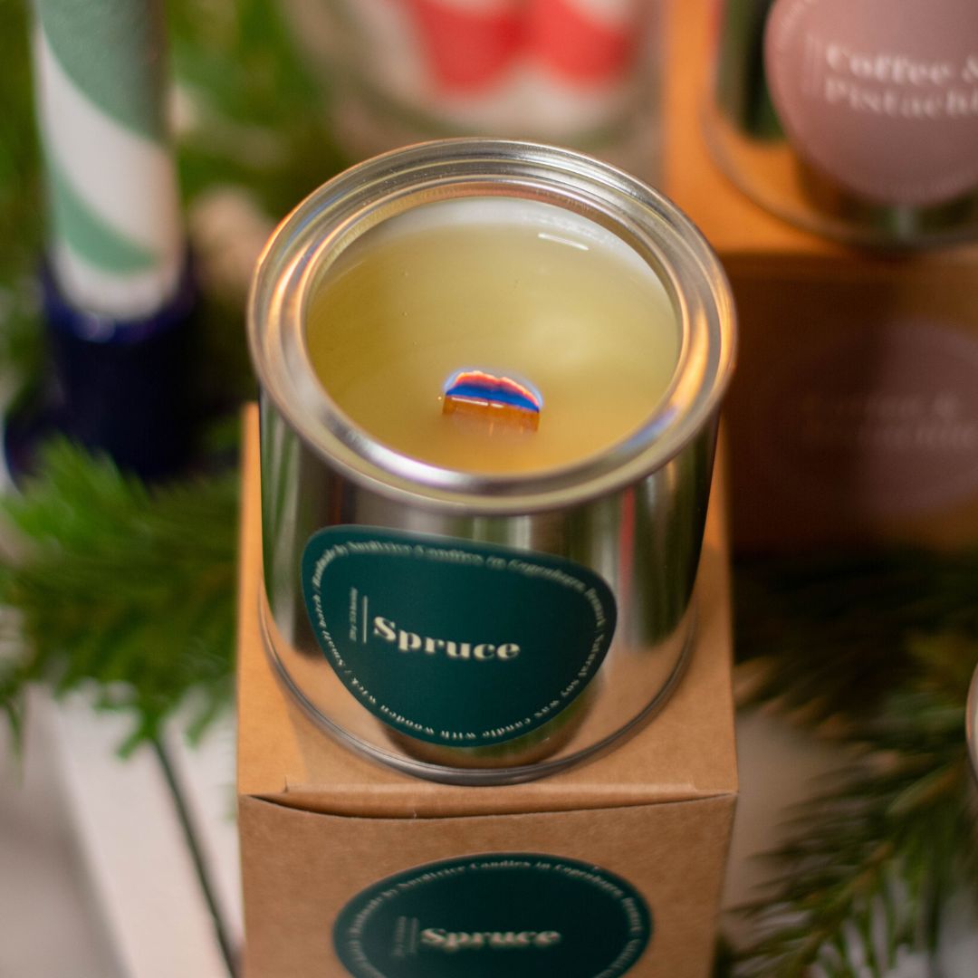 Soy Scented Candle, Spruce M-L-XL size