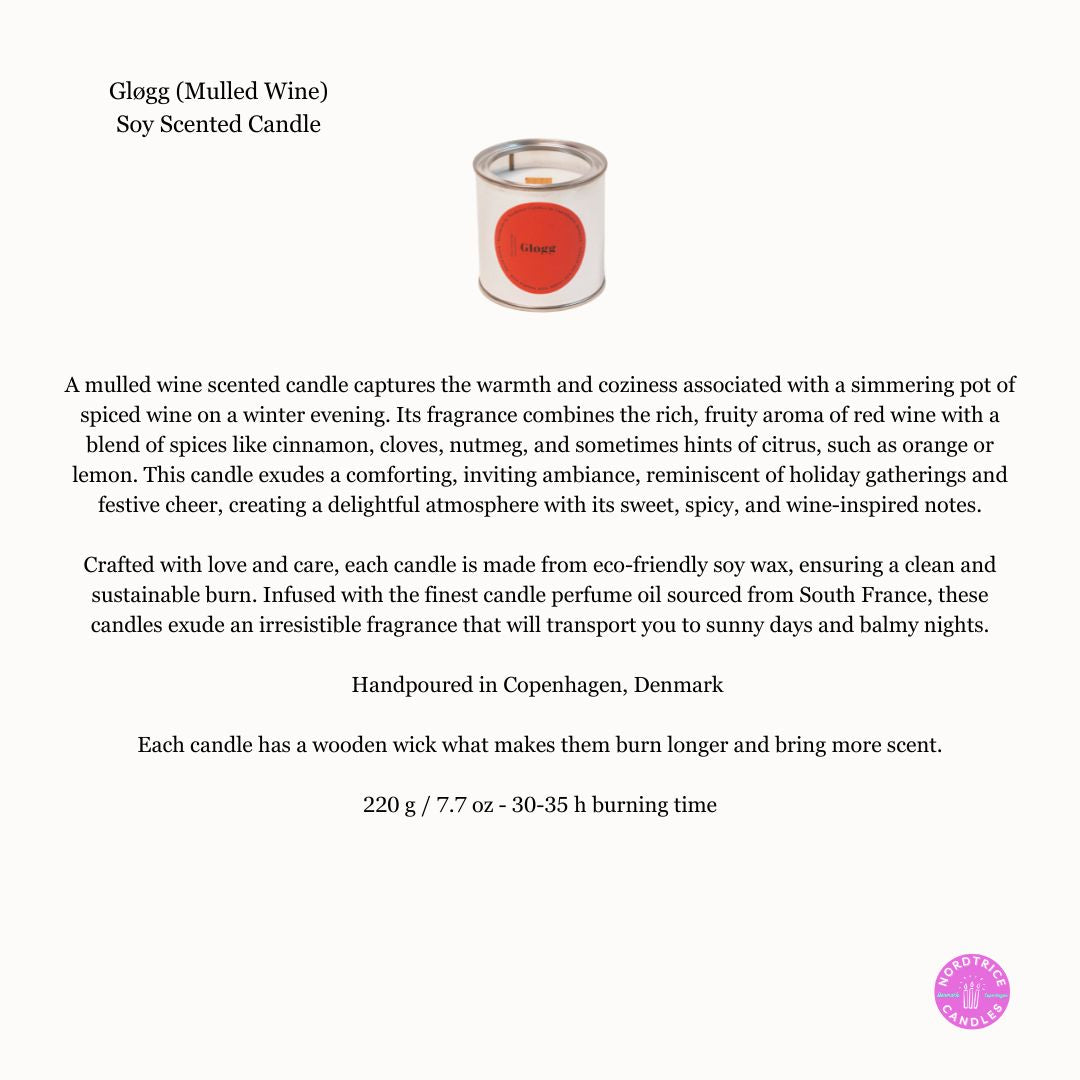 Soy Scented Candle, Gløgg M-L-XL size