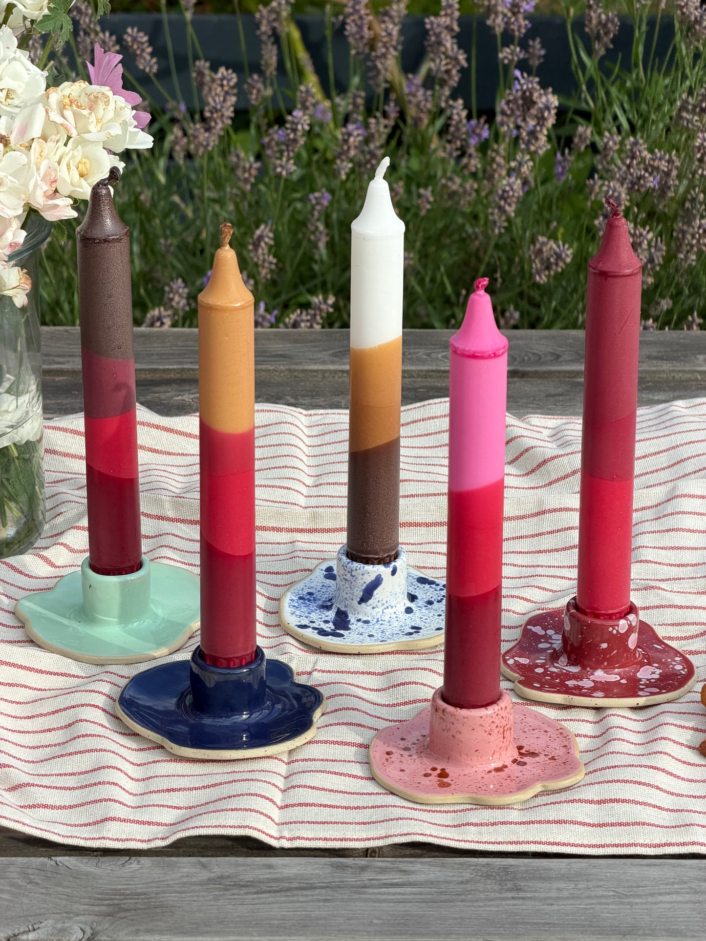 Ceramic Candle Holder Navy Blue