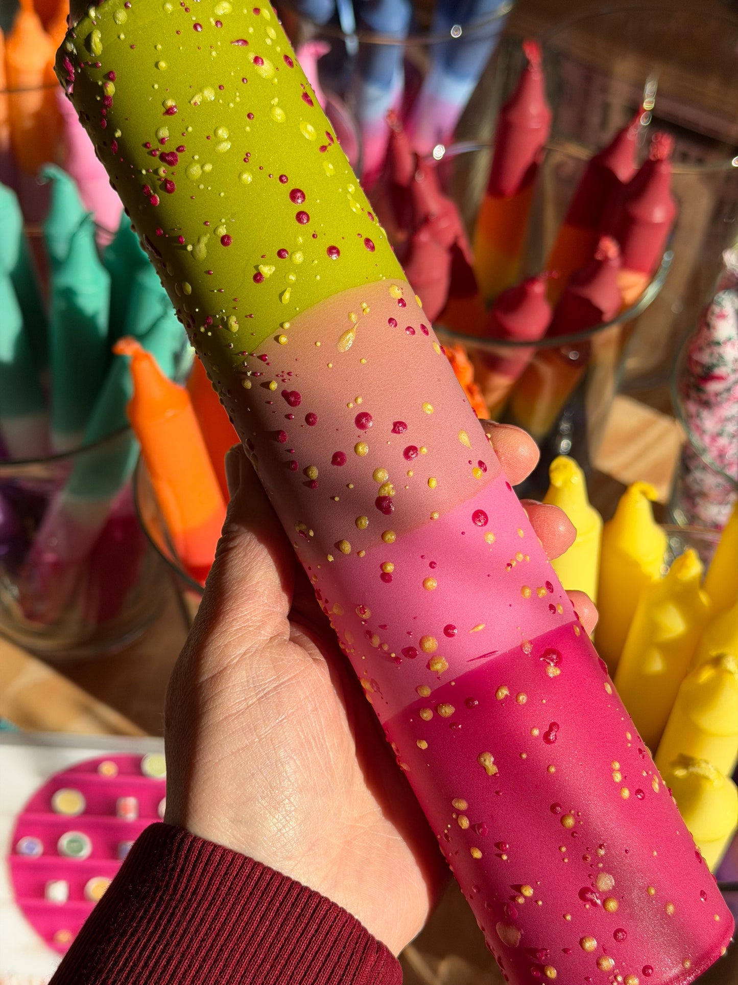 Block Candle, Tulips & Olive Garden Confetti