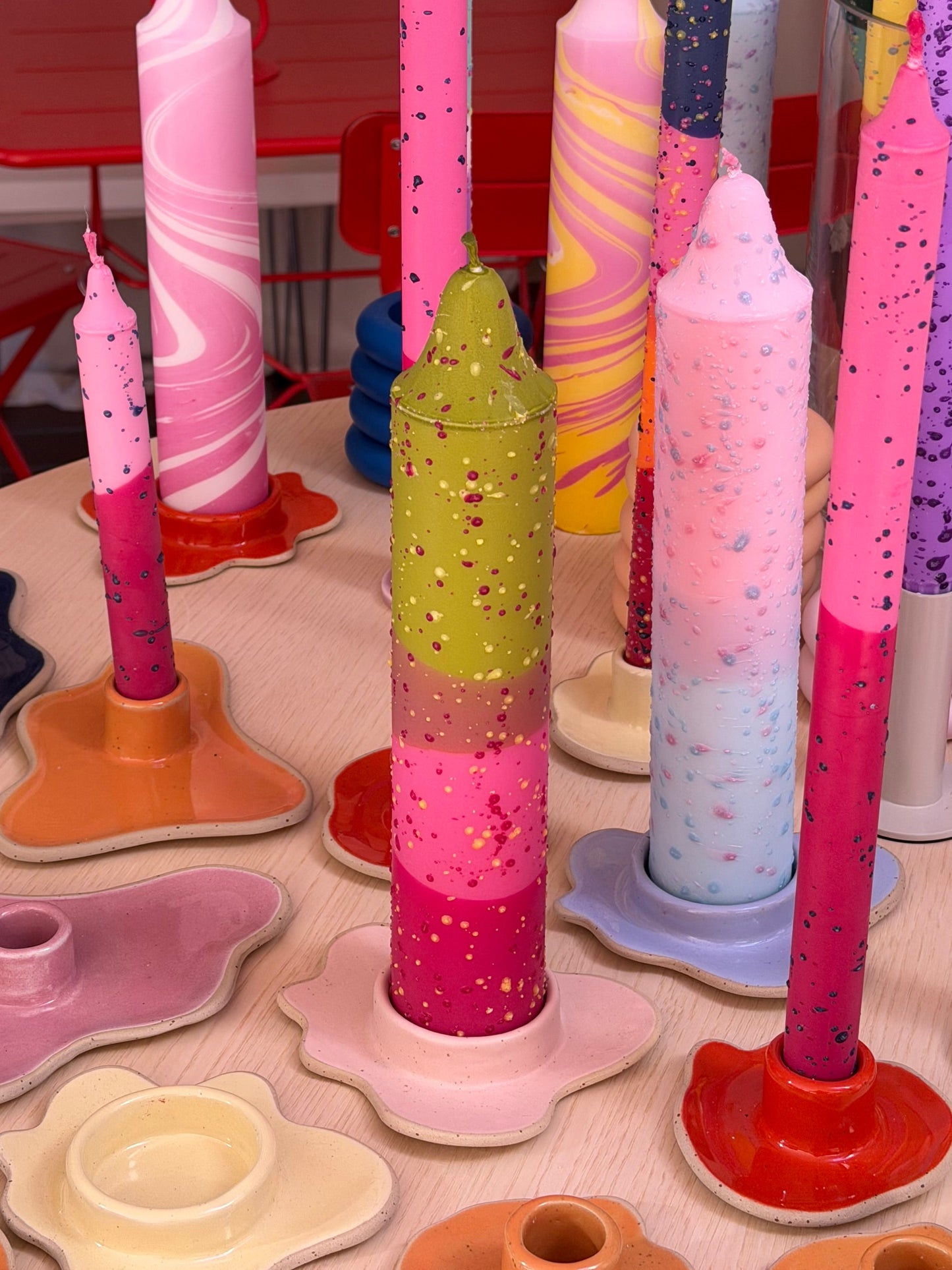 Block Candle, Spring Field Confetti