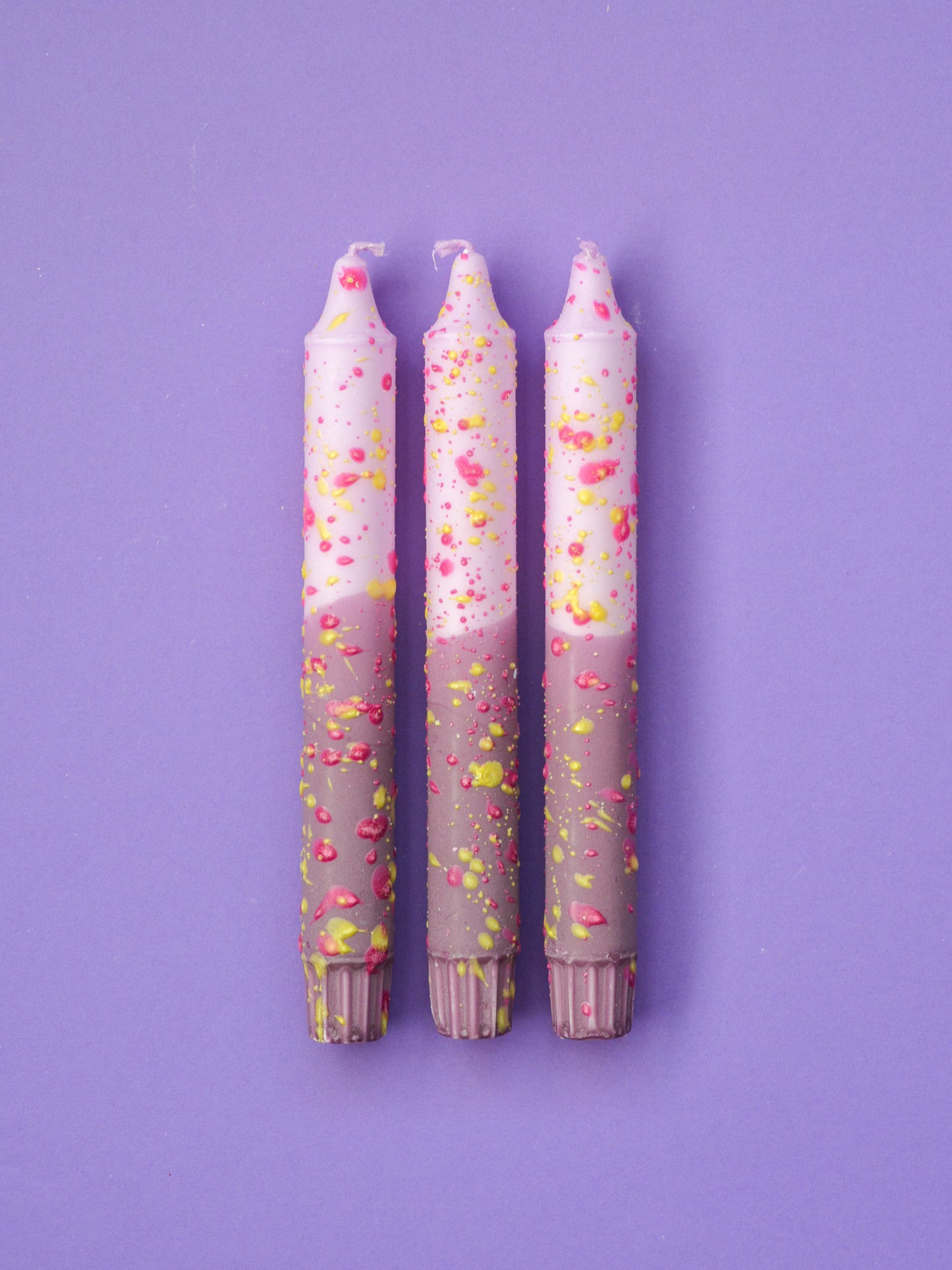 3-pack Taper Candles Lavender Confetti