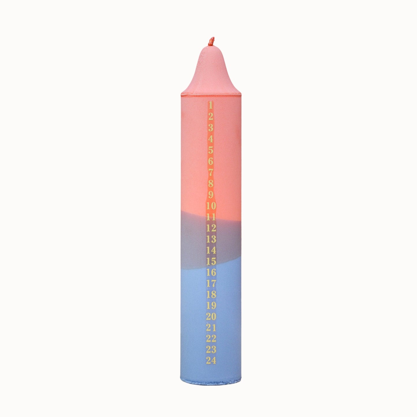 Advent Candle, Kalenderlys Orange & Gray