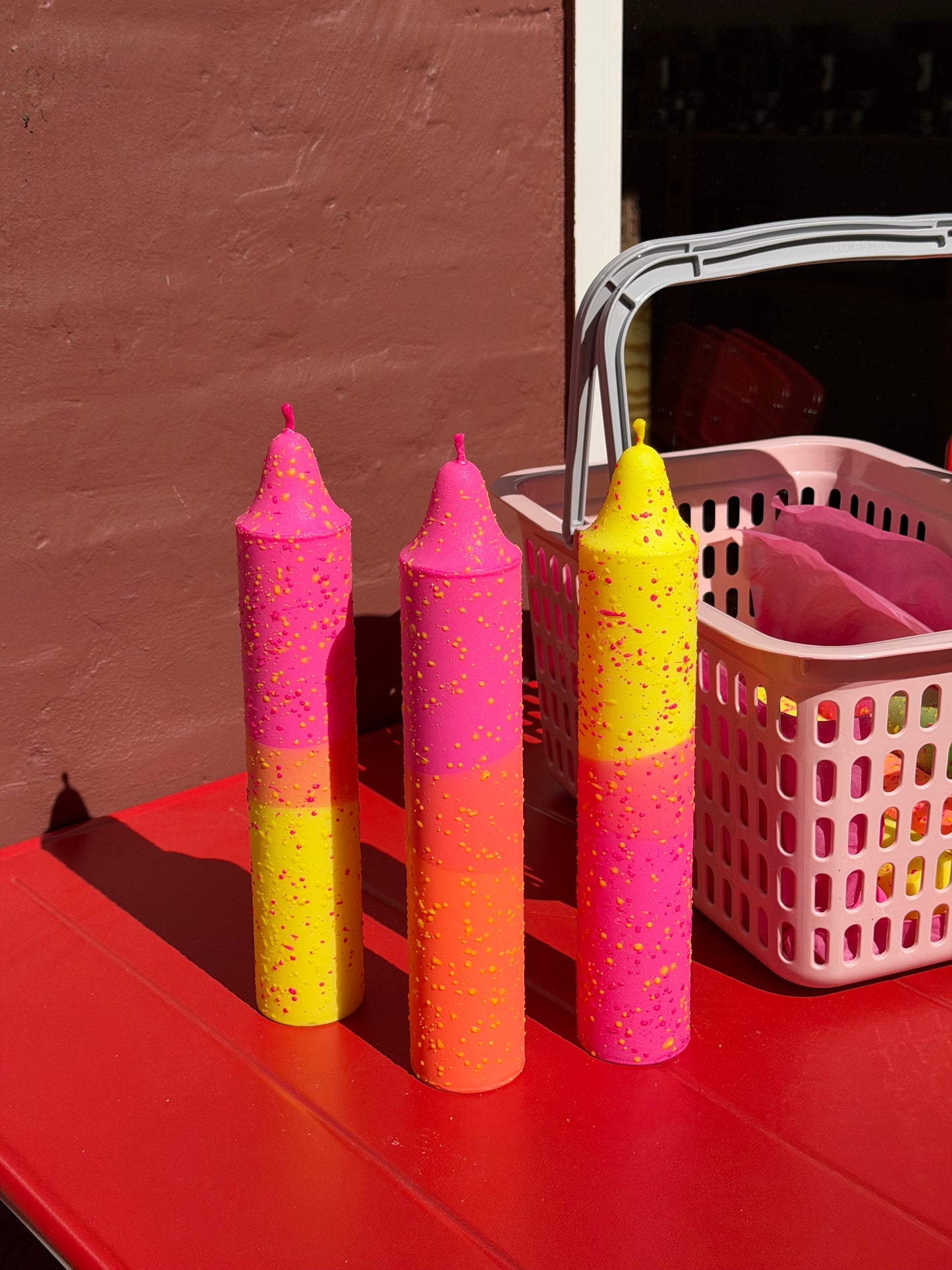 Block Candle, Summer Neon Confetti Mix
