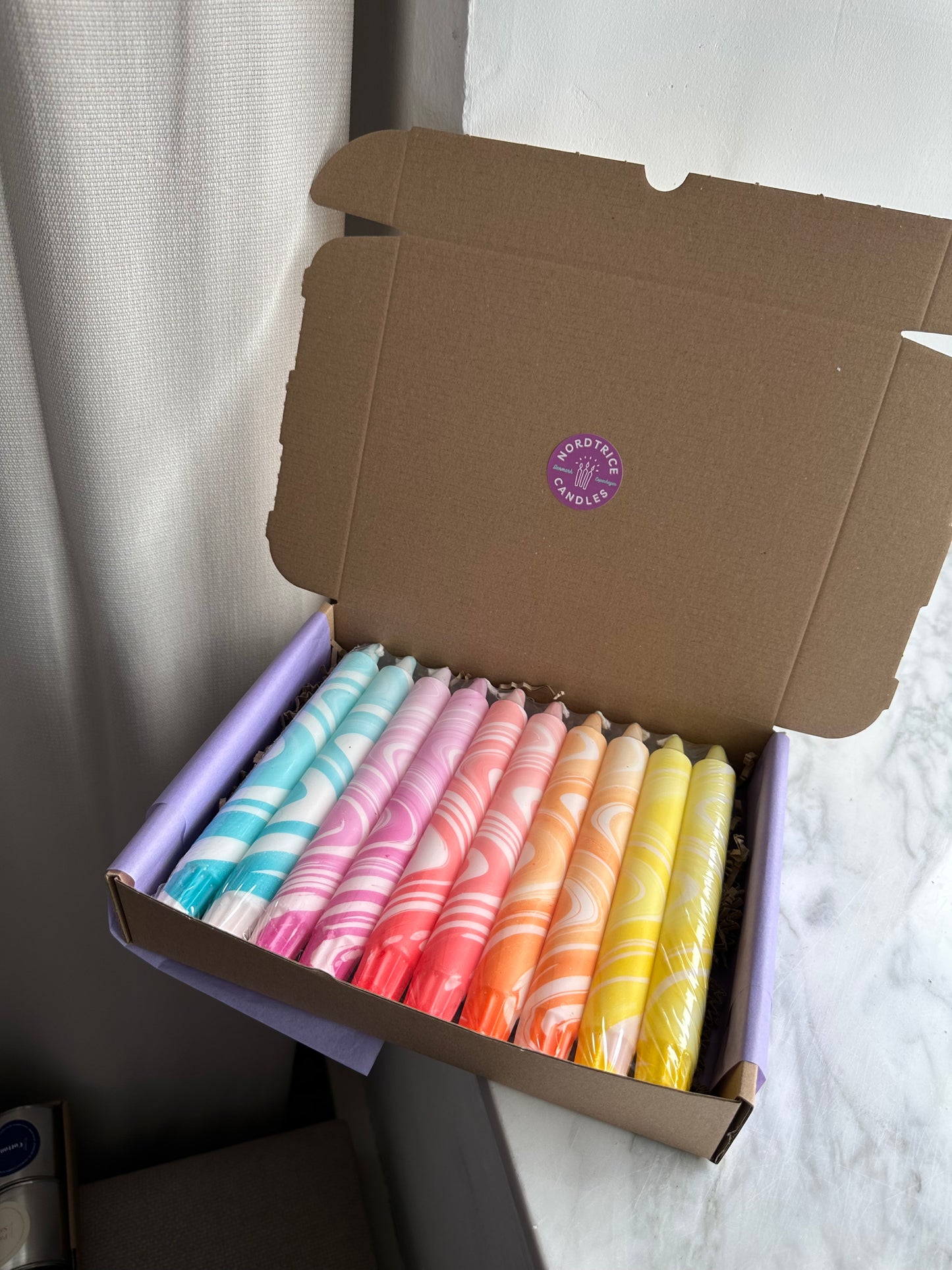Marble Rainbow Candle Mix Box