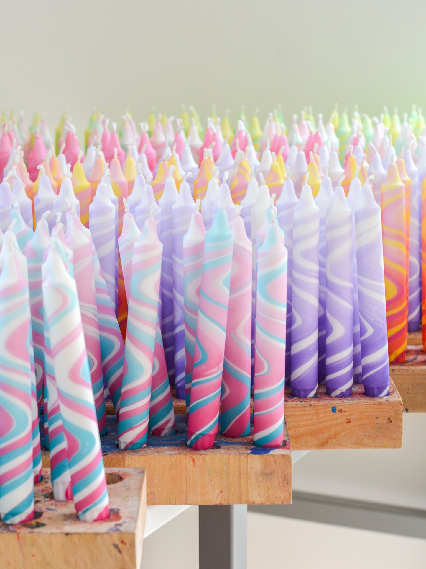 Summer Marble Candles - Pink / Blue Marble