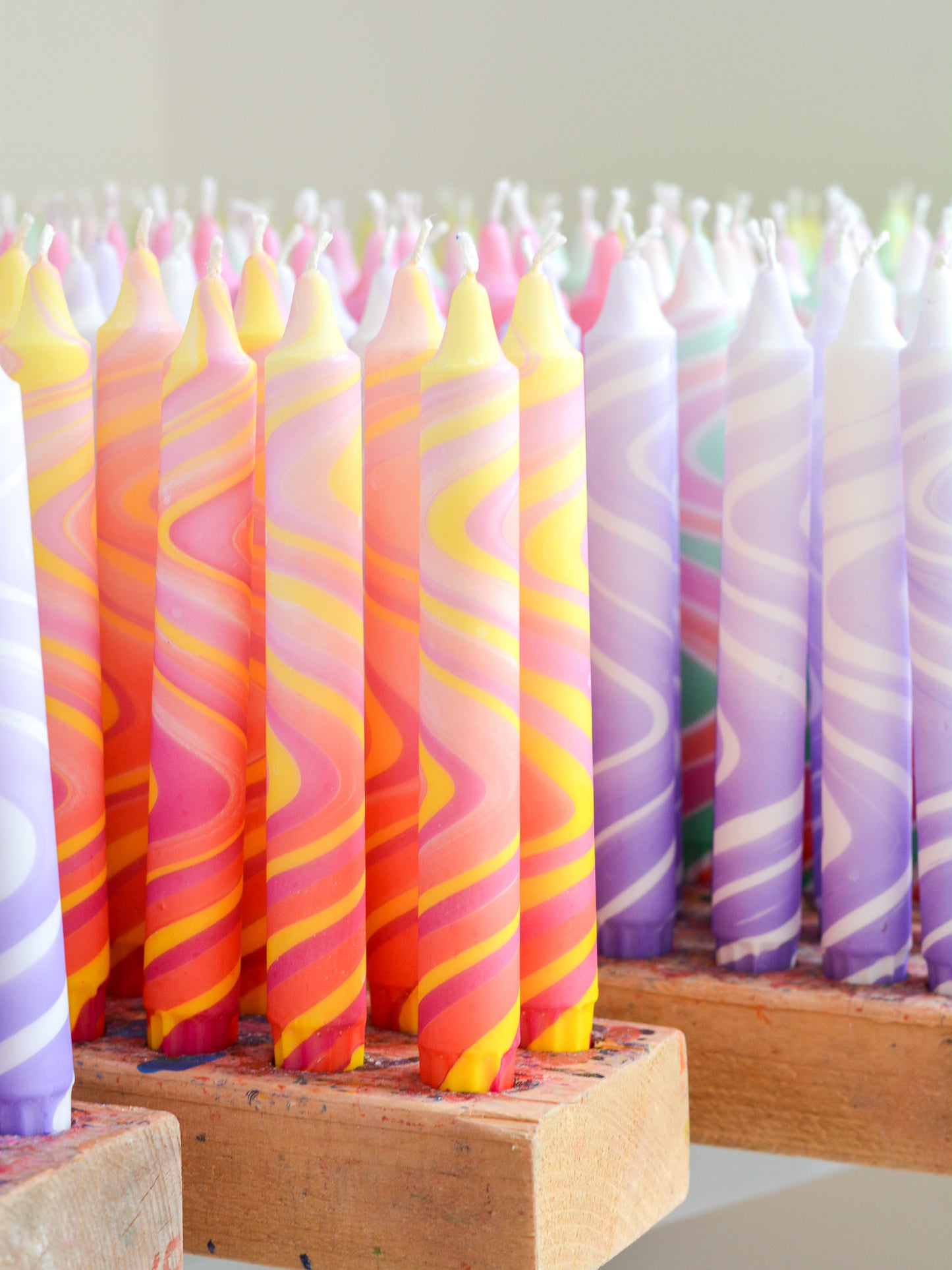 Summer Marble Candles - Purple Marble
