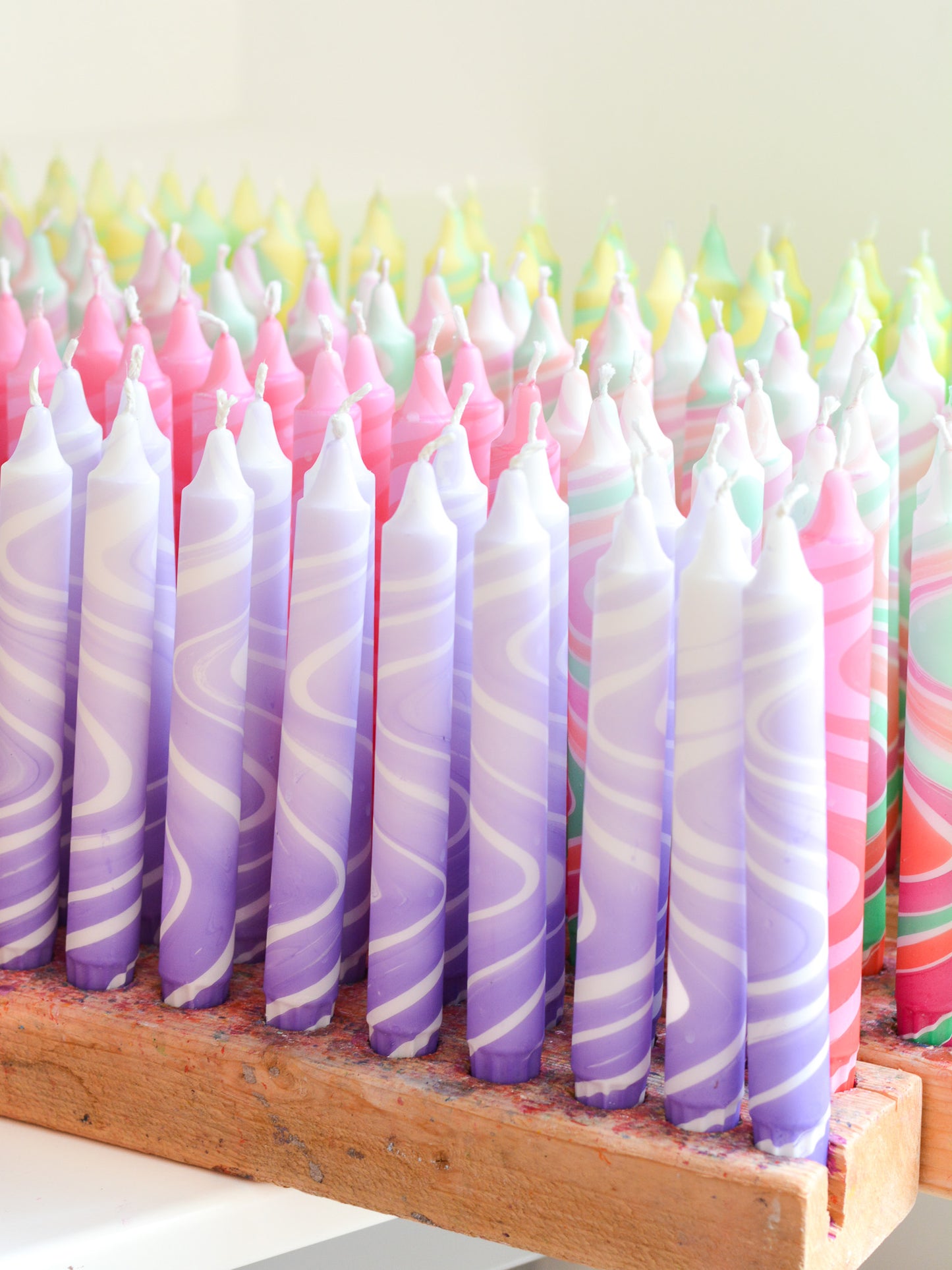 Summer Marble Candles - Purple Marble