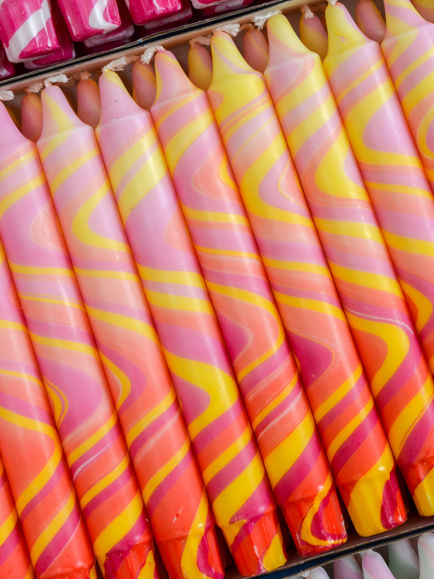 Summer Marble Candles - Pink / Yellow / Red Marble