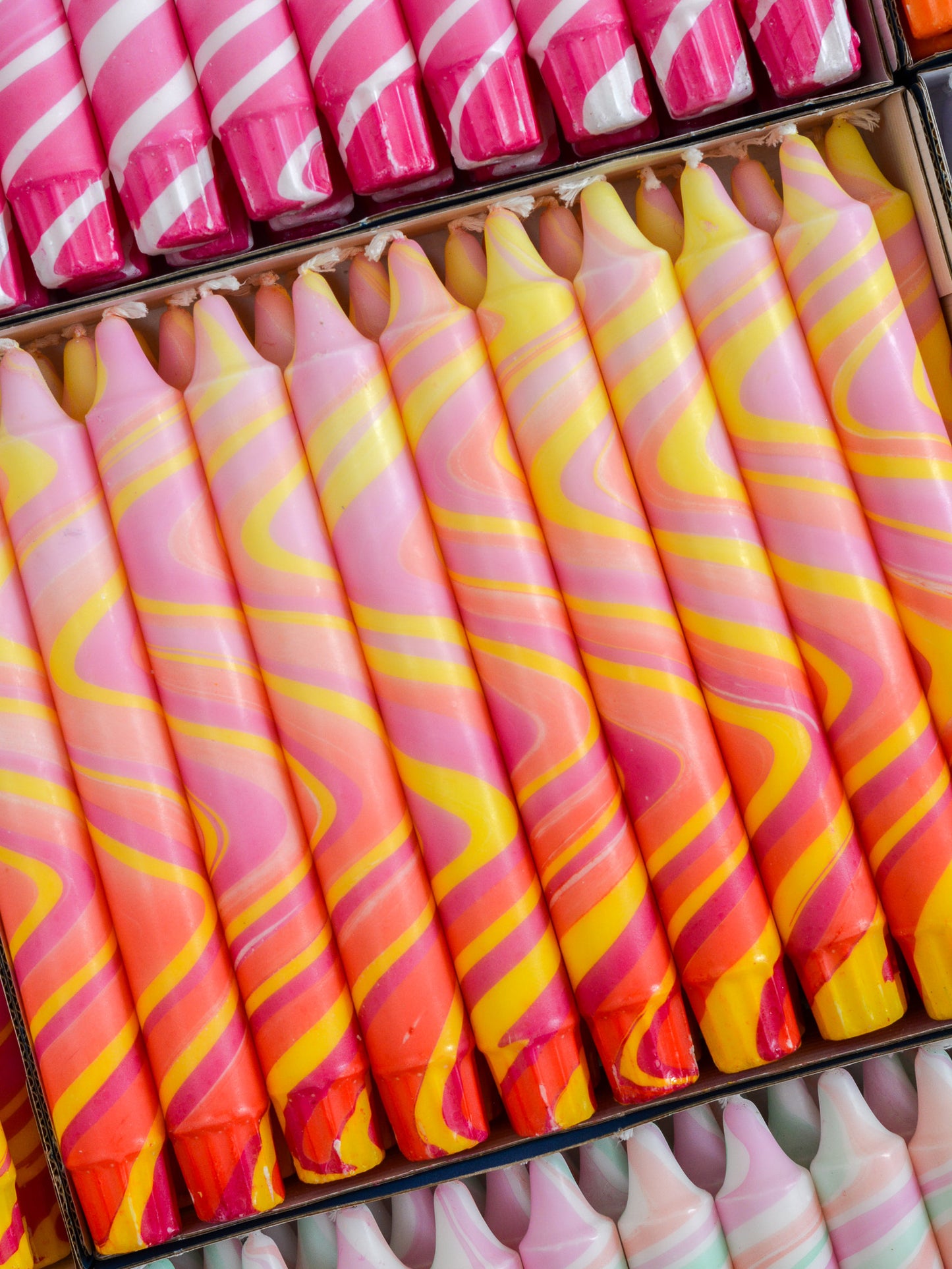 Summer Marble Candles - Pink / Yellow / Red Marble