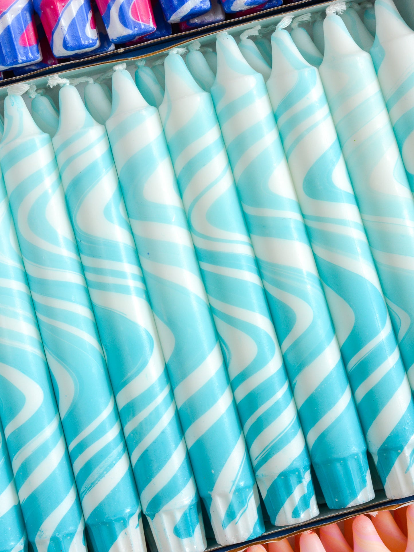 Summer Marble Candles - Pure turquoise