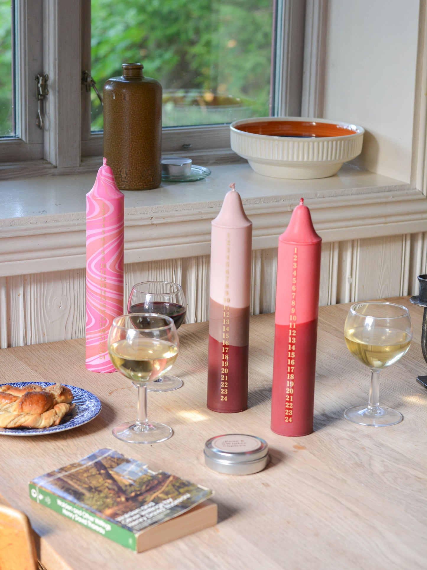 Advent Candle, Kalenderlys Brown & Beige