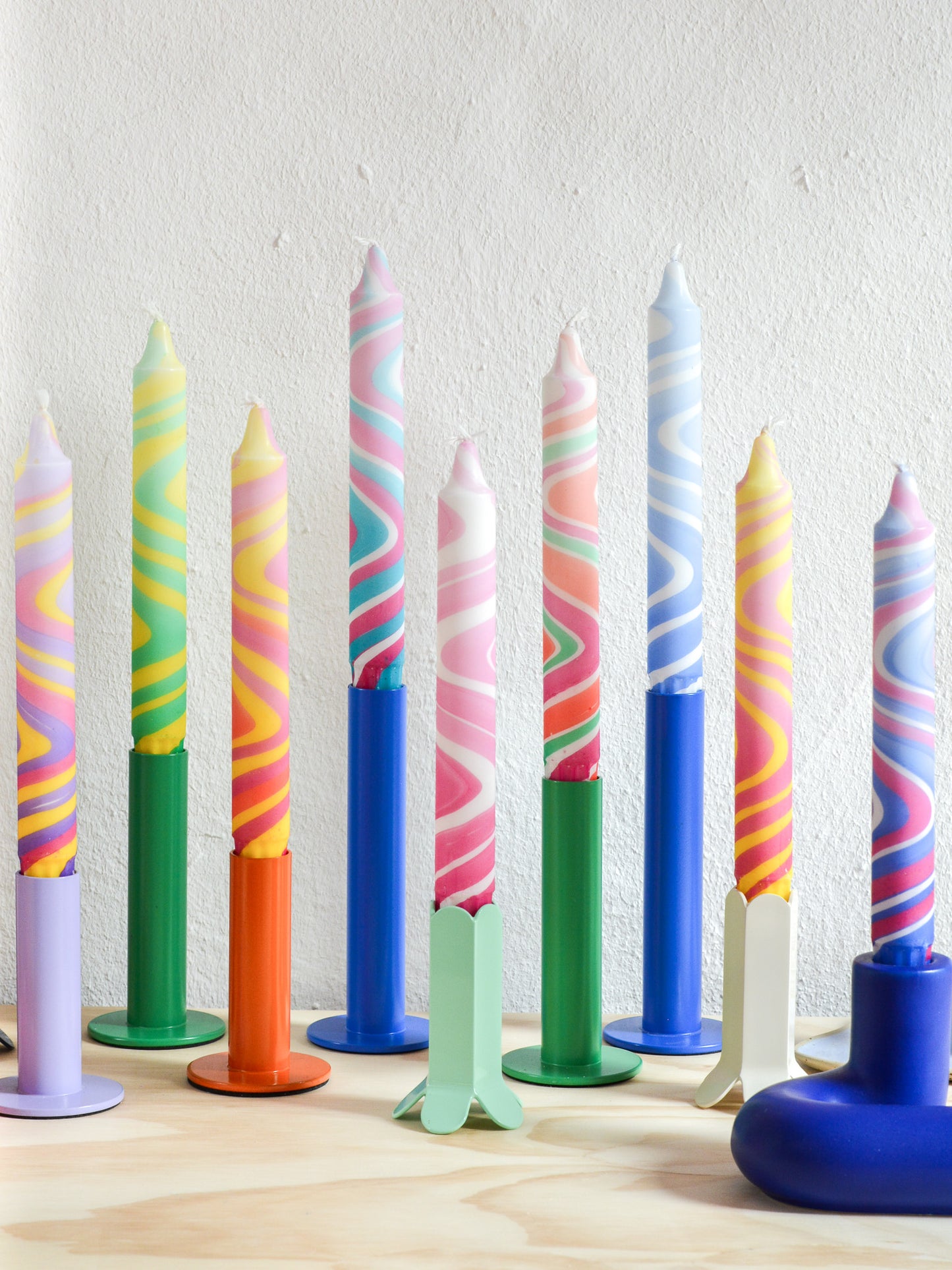 Summer Marble Candles - Turquoise and pink