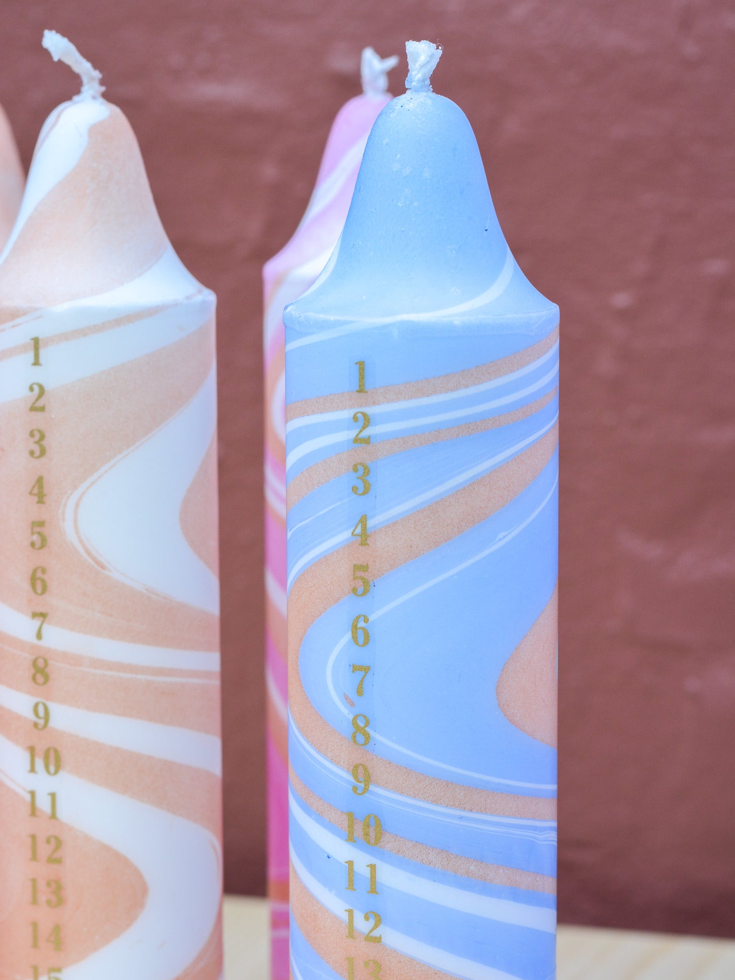 Advent Candle, Kalenderlys Marble Blue