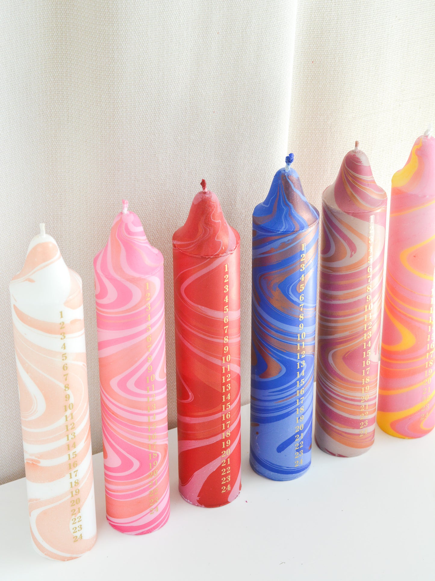 Advent Candle, Kalenderlys Marble Gold
