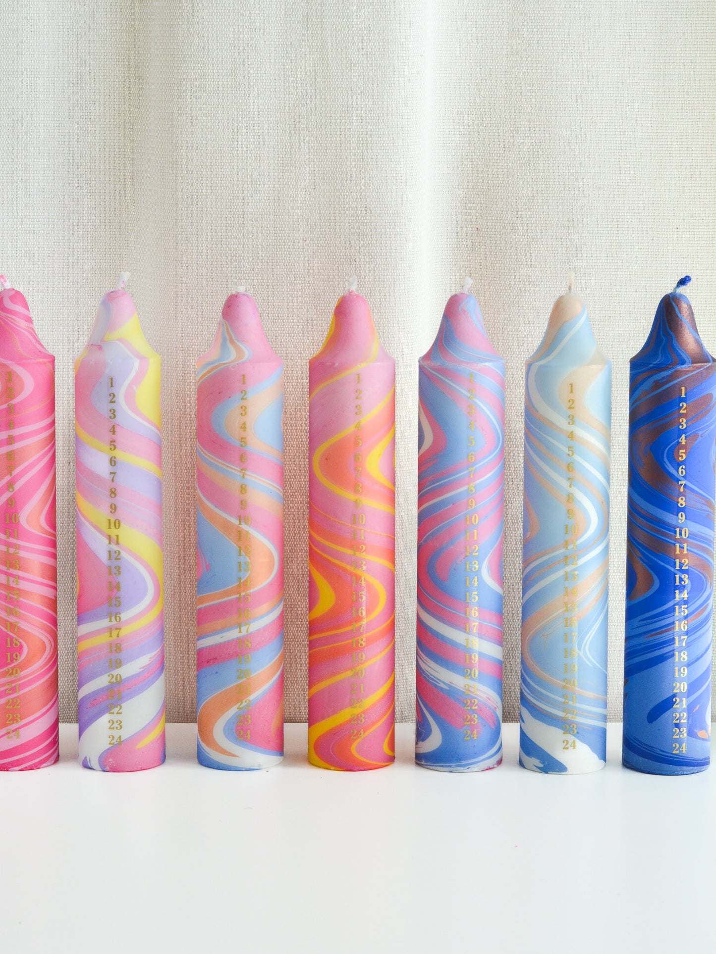 Advent Candle, Kalenderlys Marble Blue