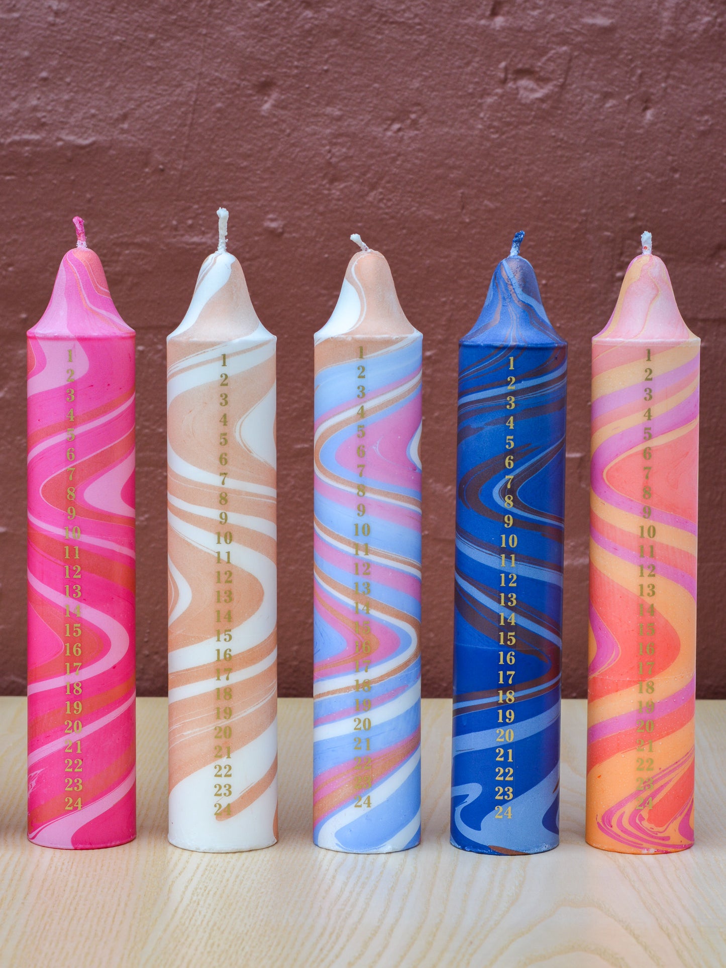 Advent Candle, Kalenderlys Marble Blue