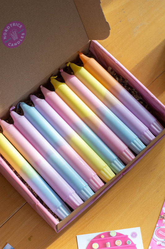 Taper Candles - Colorful Pastel Spring Box
