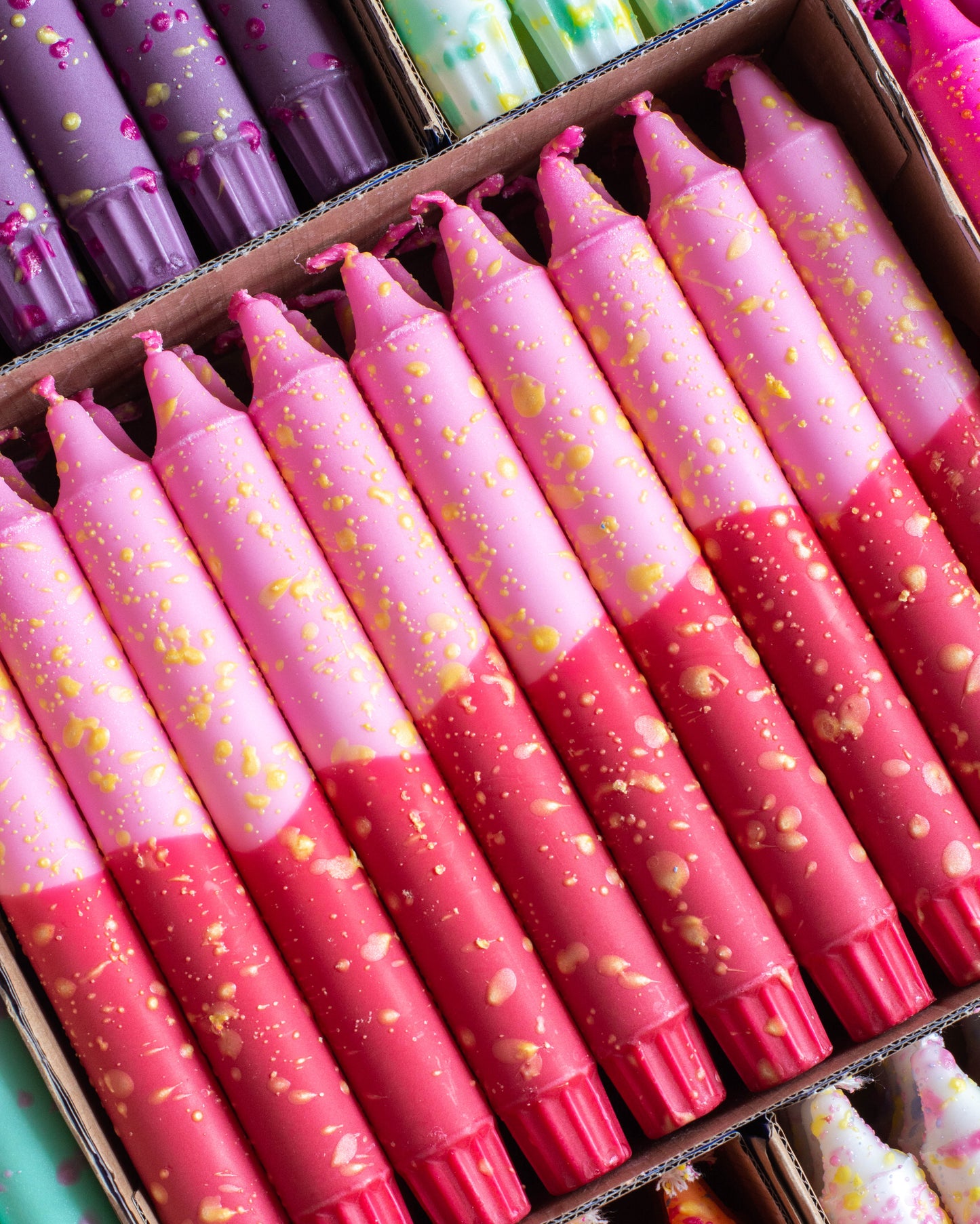 Summer Vibes Pink & Red Yellow Confetti Candle Mix