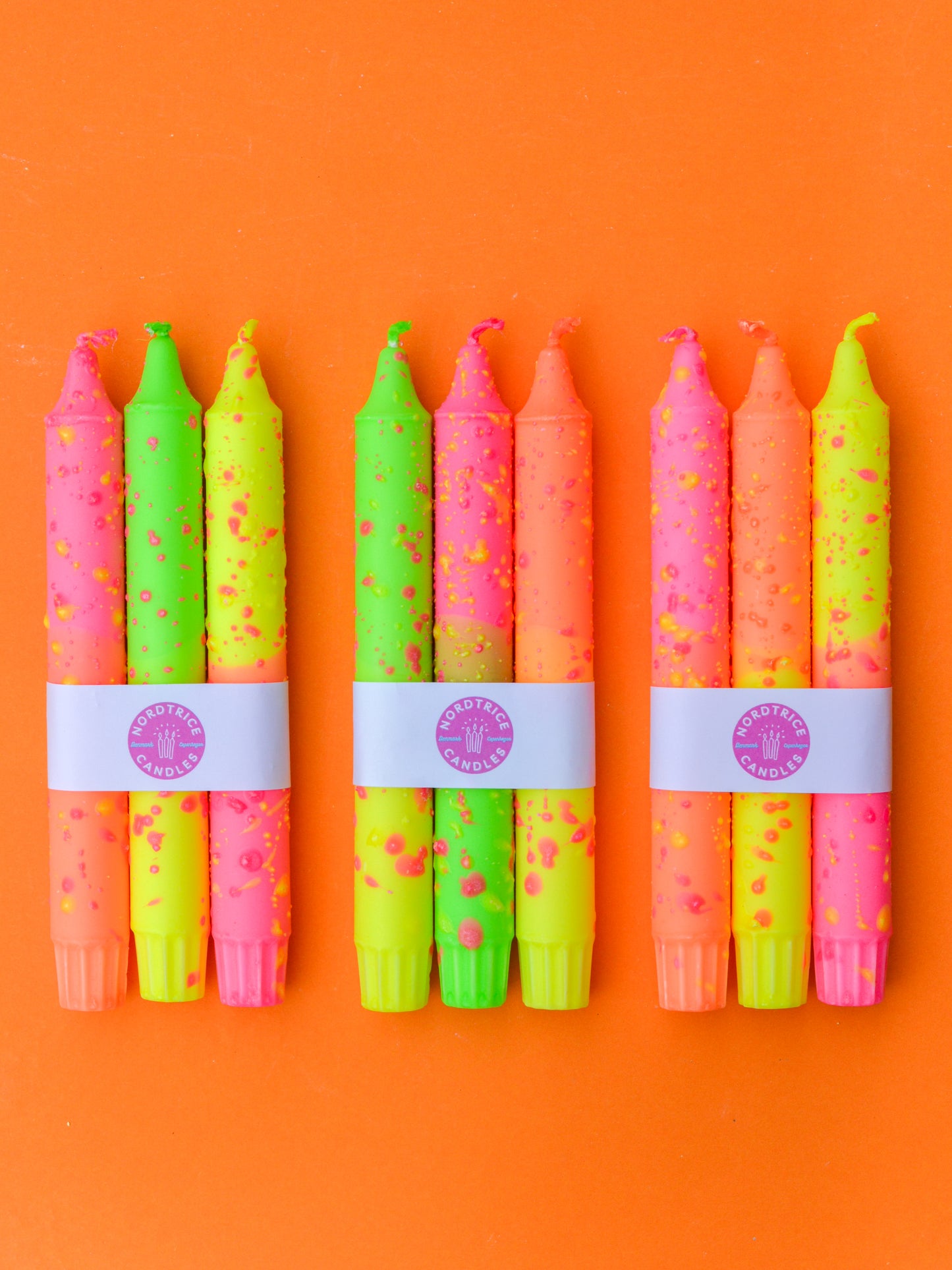 3-pack Taper Candles Neon Yellow Summer