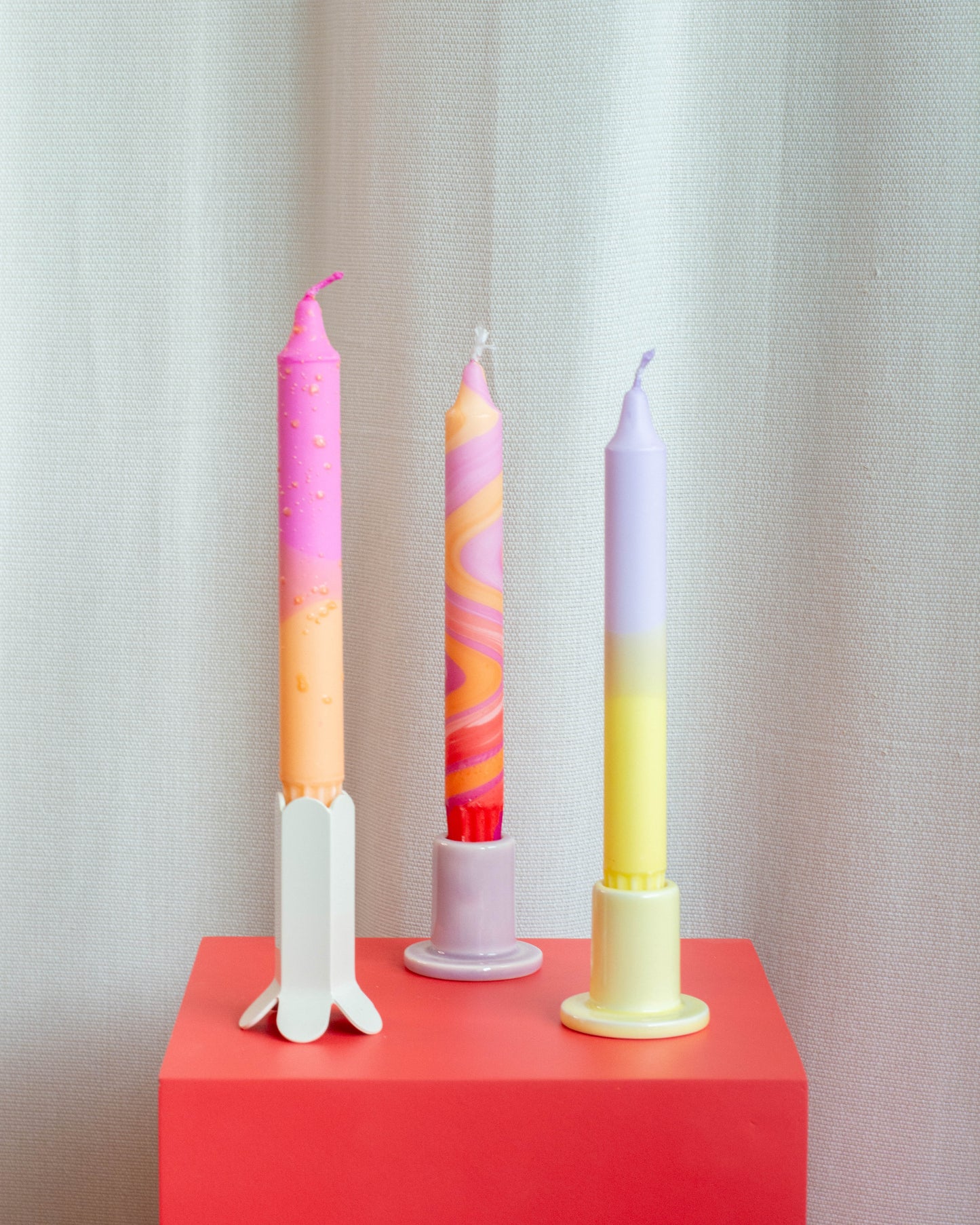 3-pack Taper Candles Summer Sunset Bright Colours