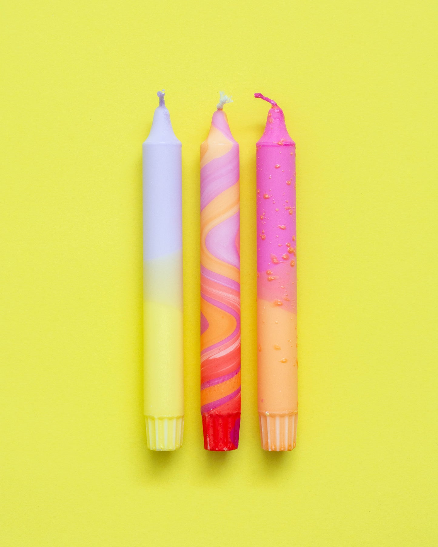 3-pack Taper Candles Summer Sunset Bright Colours