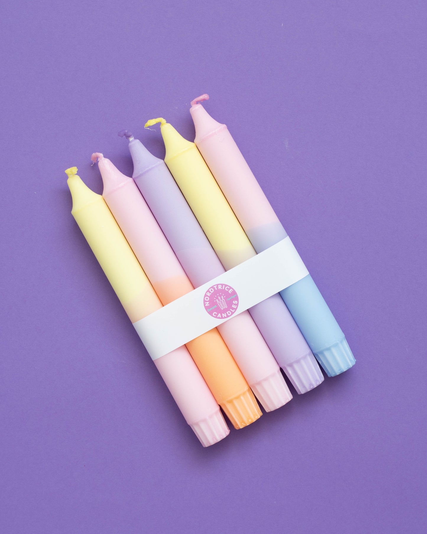 5-pack Taper Candles Pastel Party Mix
