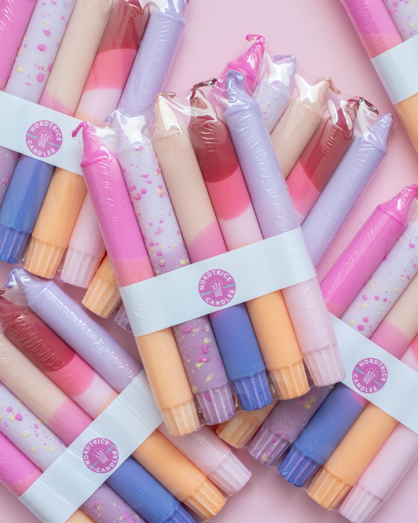 5-pack Taper Candles Pastel Party Sunset Mix