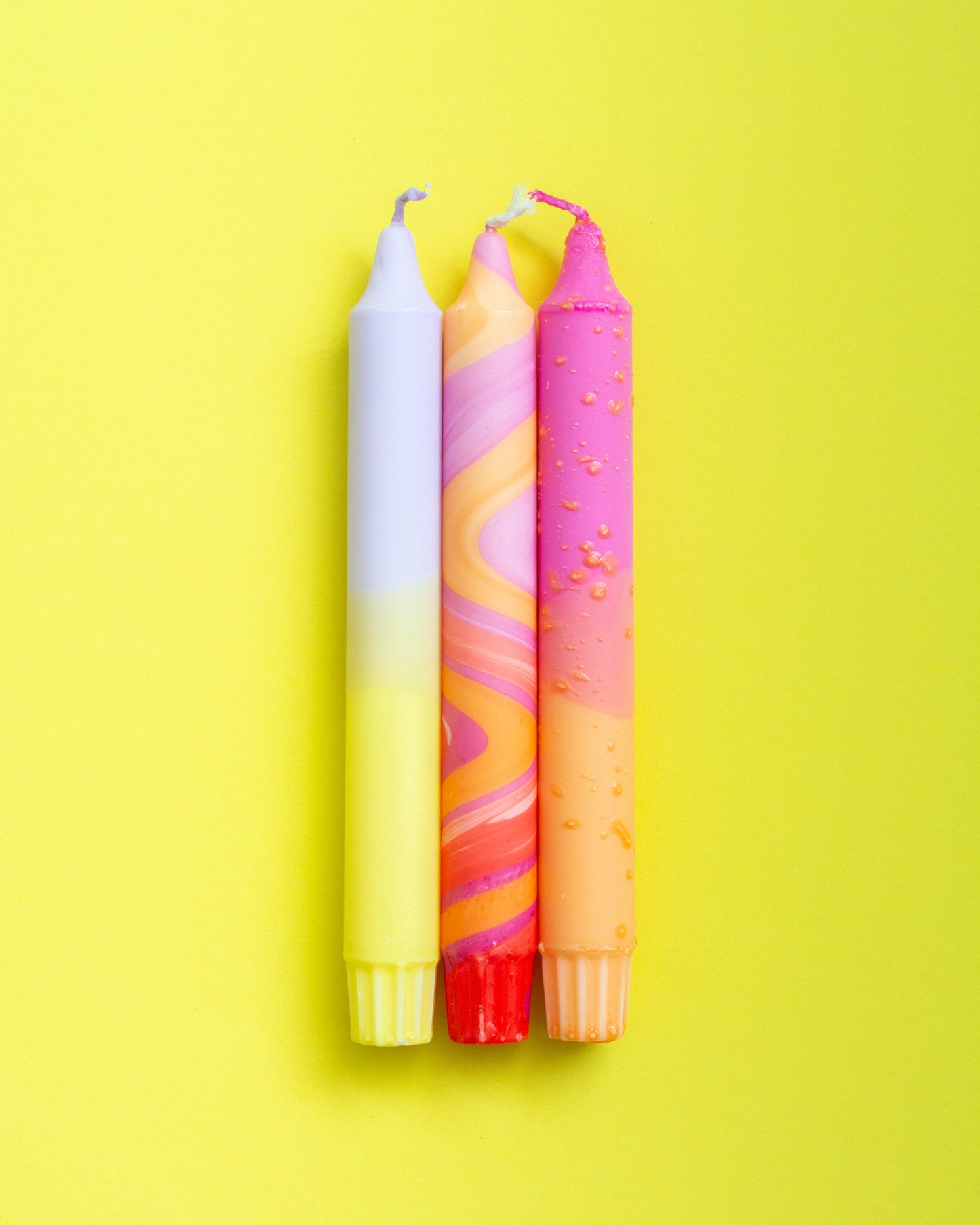 3-pack Taper Candles Summer Sunset Bright Colours