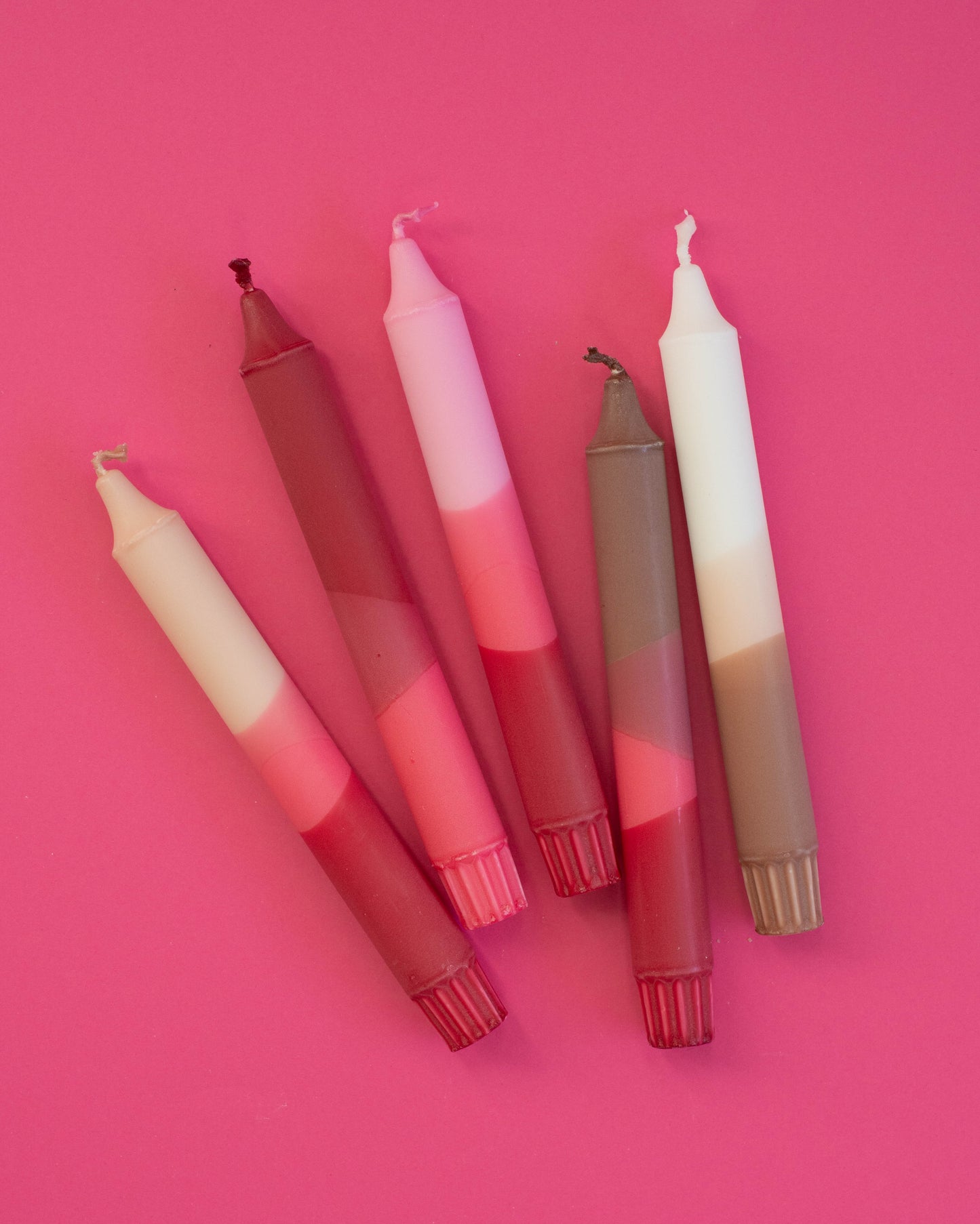 5-pack Taper Candles Nude Pink Ribbon Mix