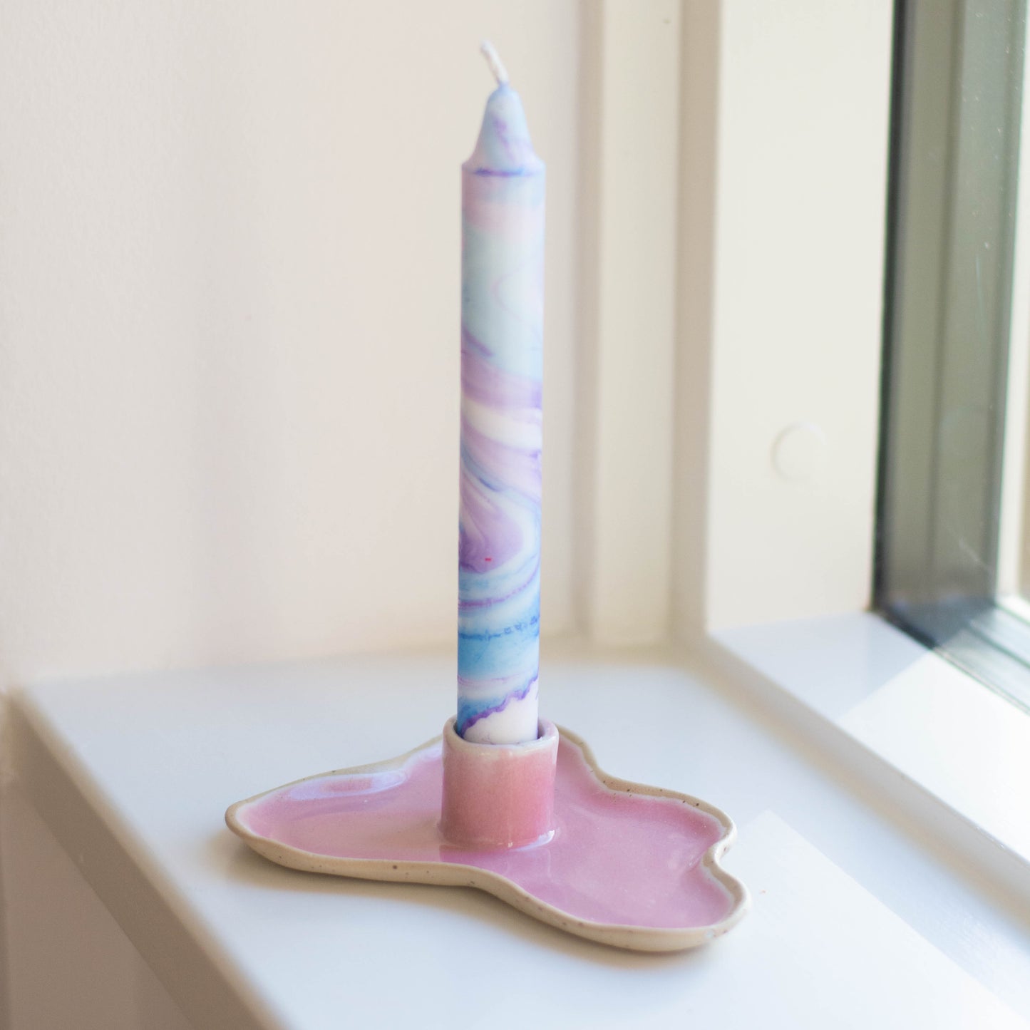 Ceramic Candle Holder Light Pink
