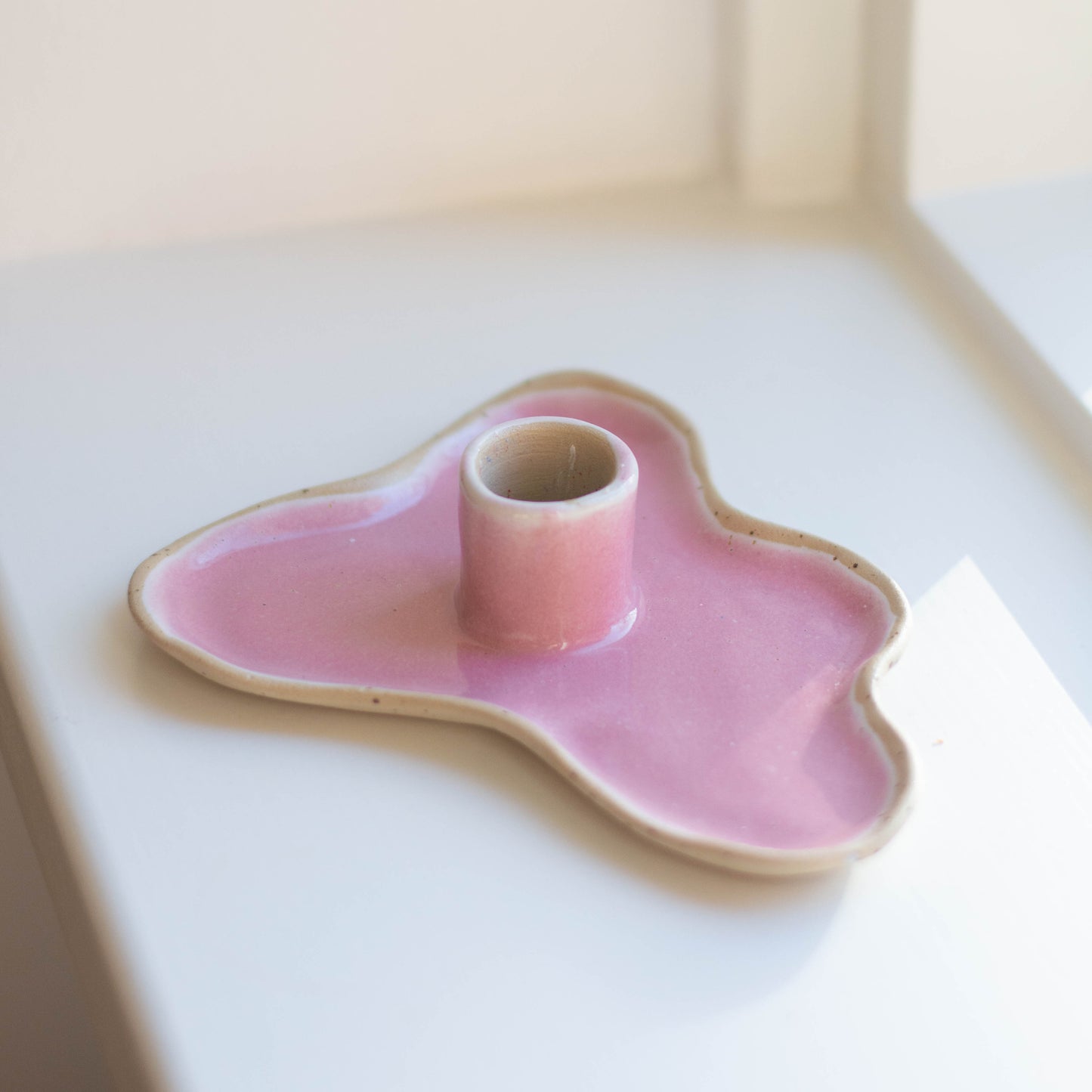 Ceramic Candle Holder Light Pink