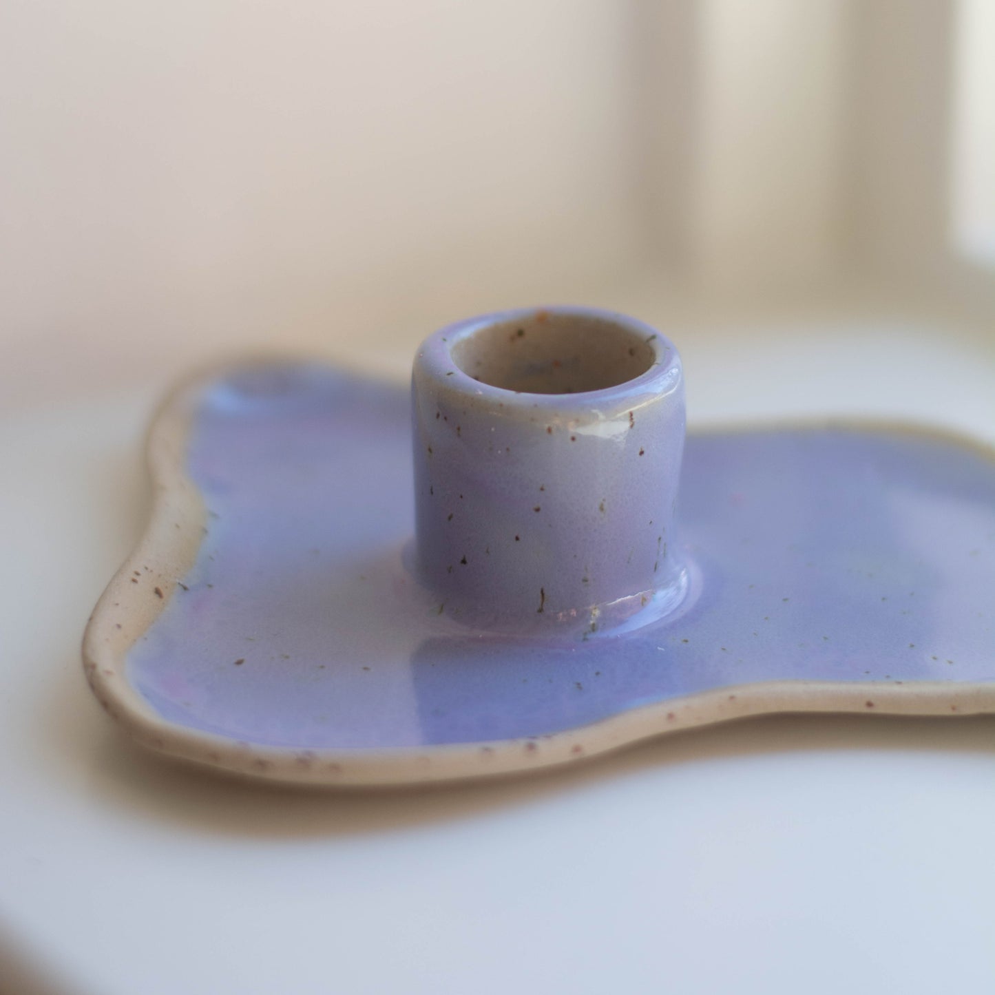 Ceramic Candle Holder Lavender