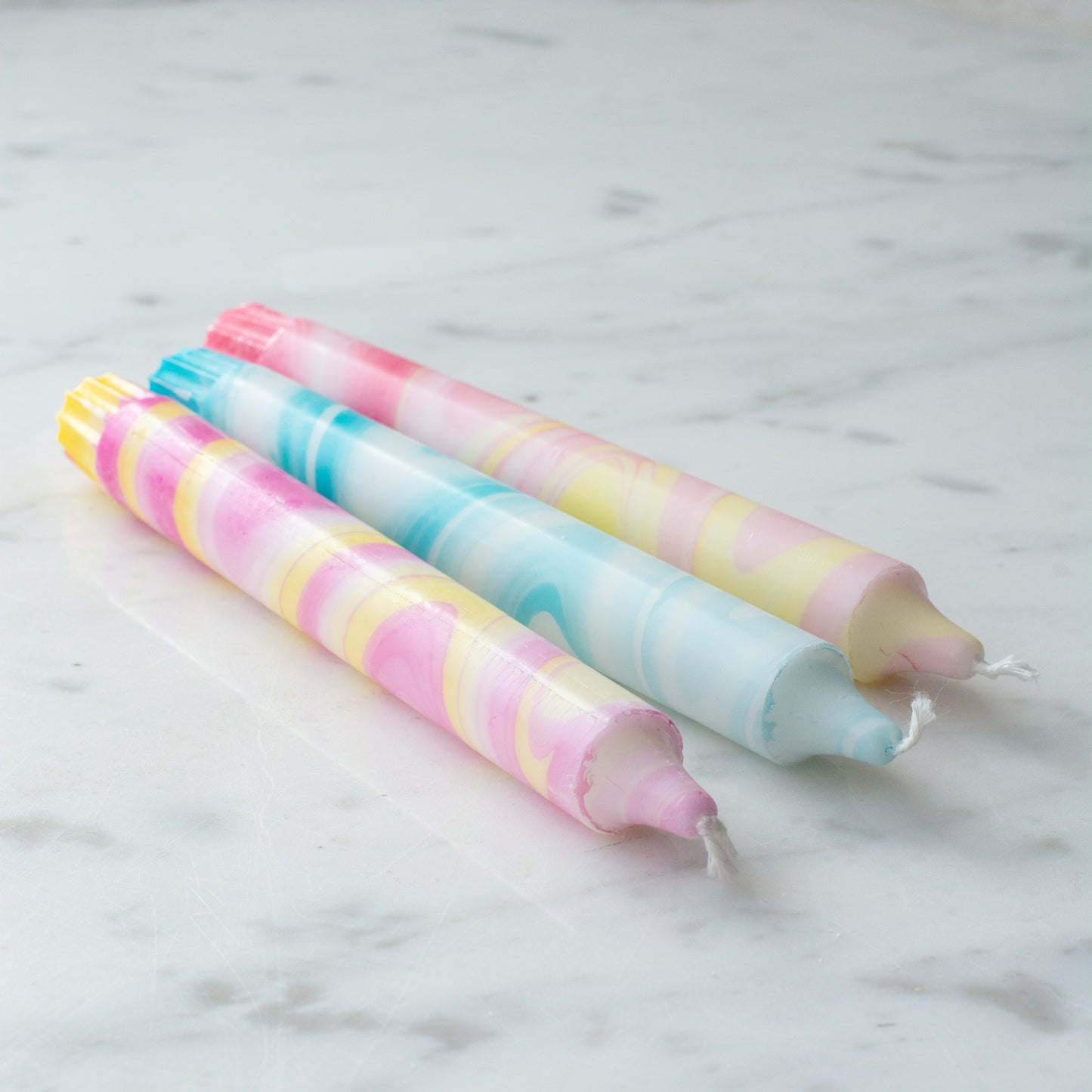 3-pack Taper Candles Marble Party