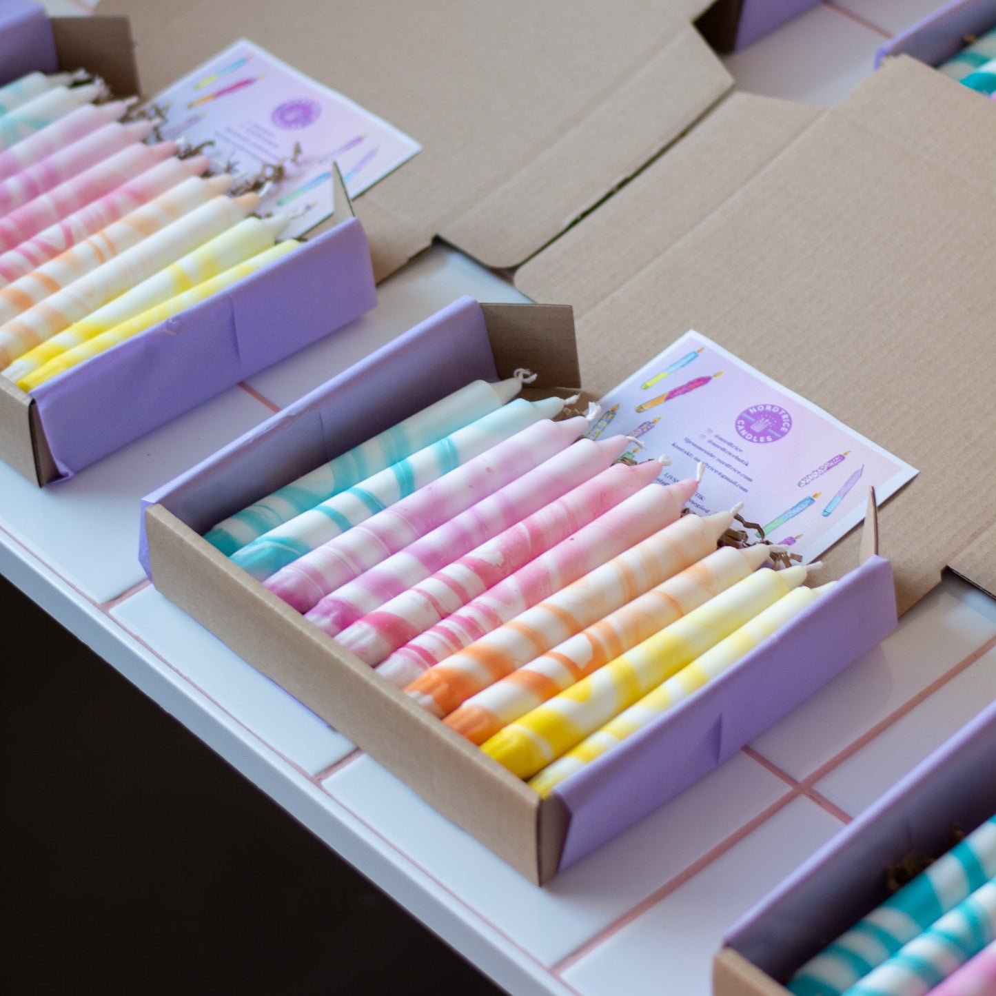 Marble Rainbow Candle Mix Box