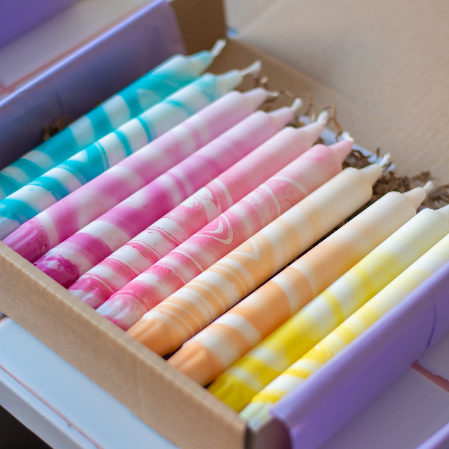 Marble Rainbow Candle Mix Box