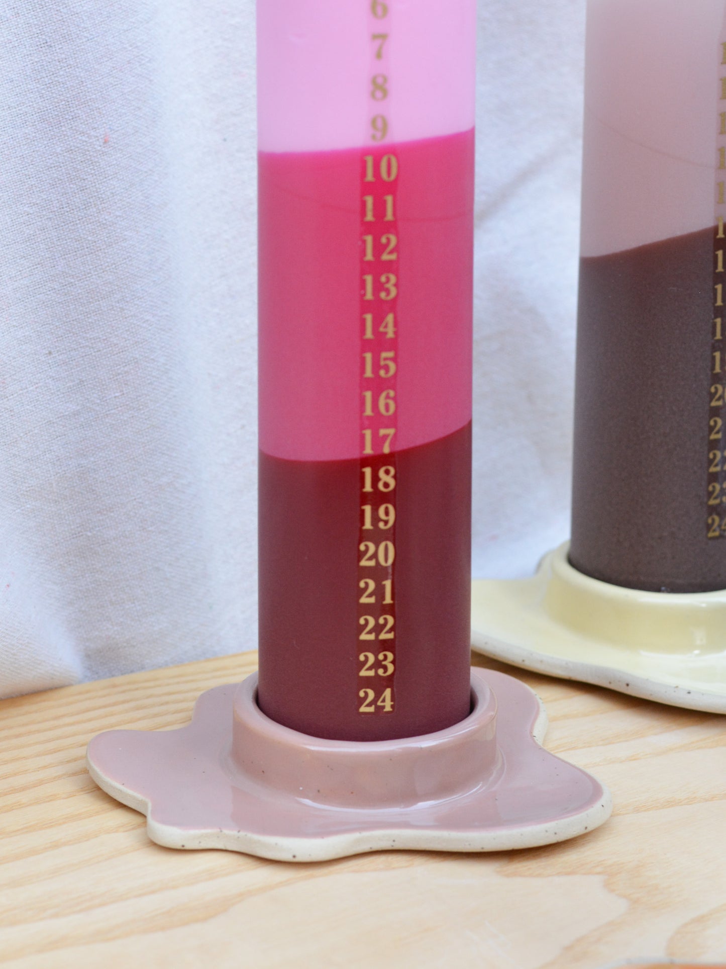 Ceramic Advent Candle Holder Beige