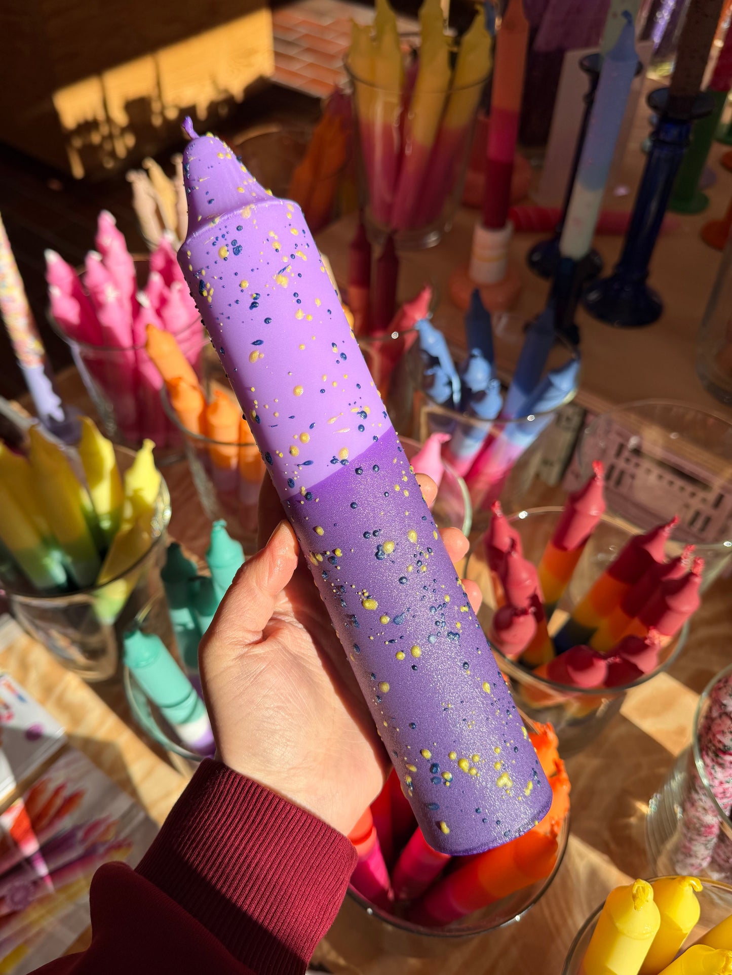 Block Candle, Purple Grapes Confetti