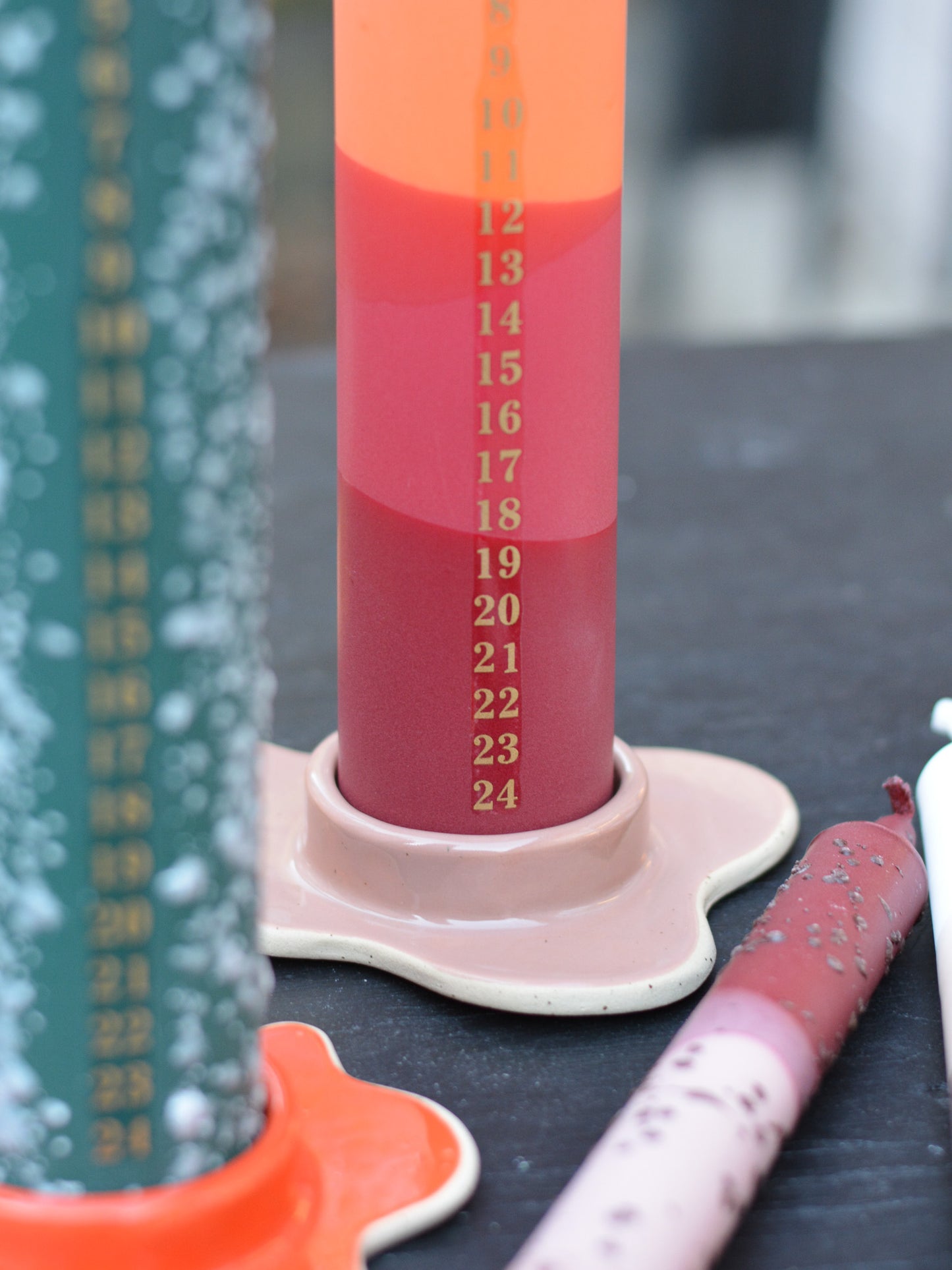 Ceramic Advent Candle Holder Beige