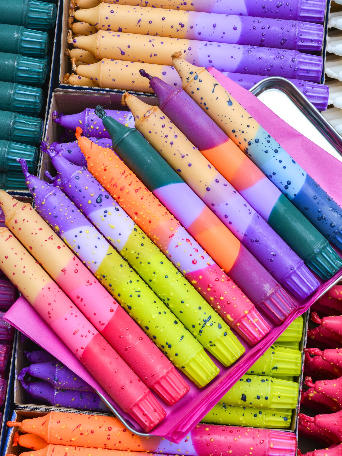 Taper candles - Strawberry Latte Confetti