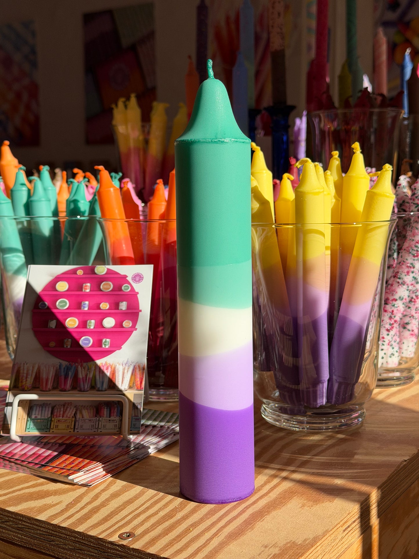 Block Candle, Lavender Matcha Design