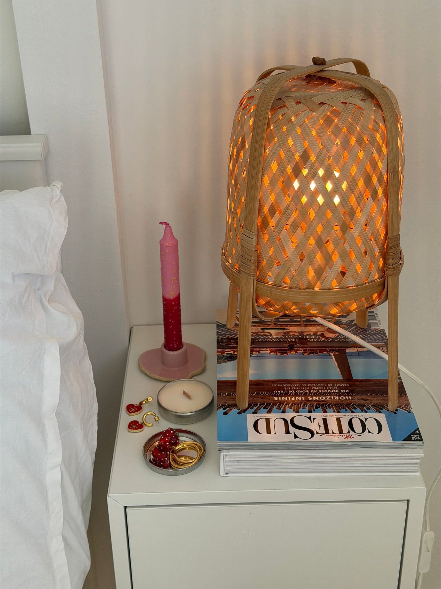 Ceramic Candle Holder Pink Mini