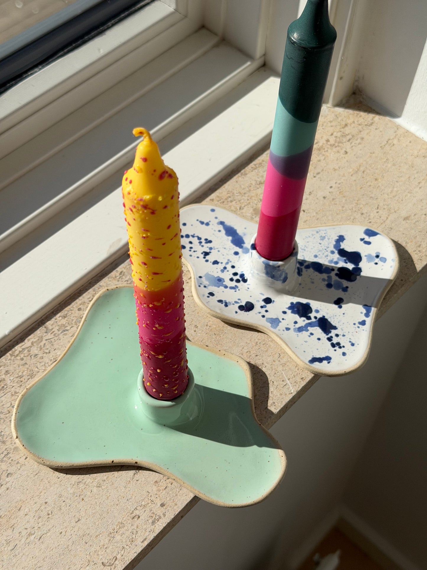 Ceramic Candle Holder Mint