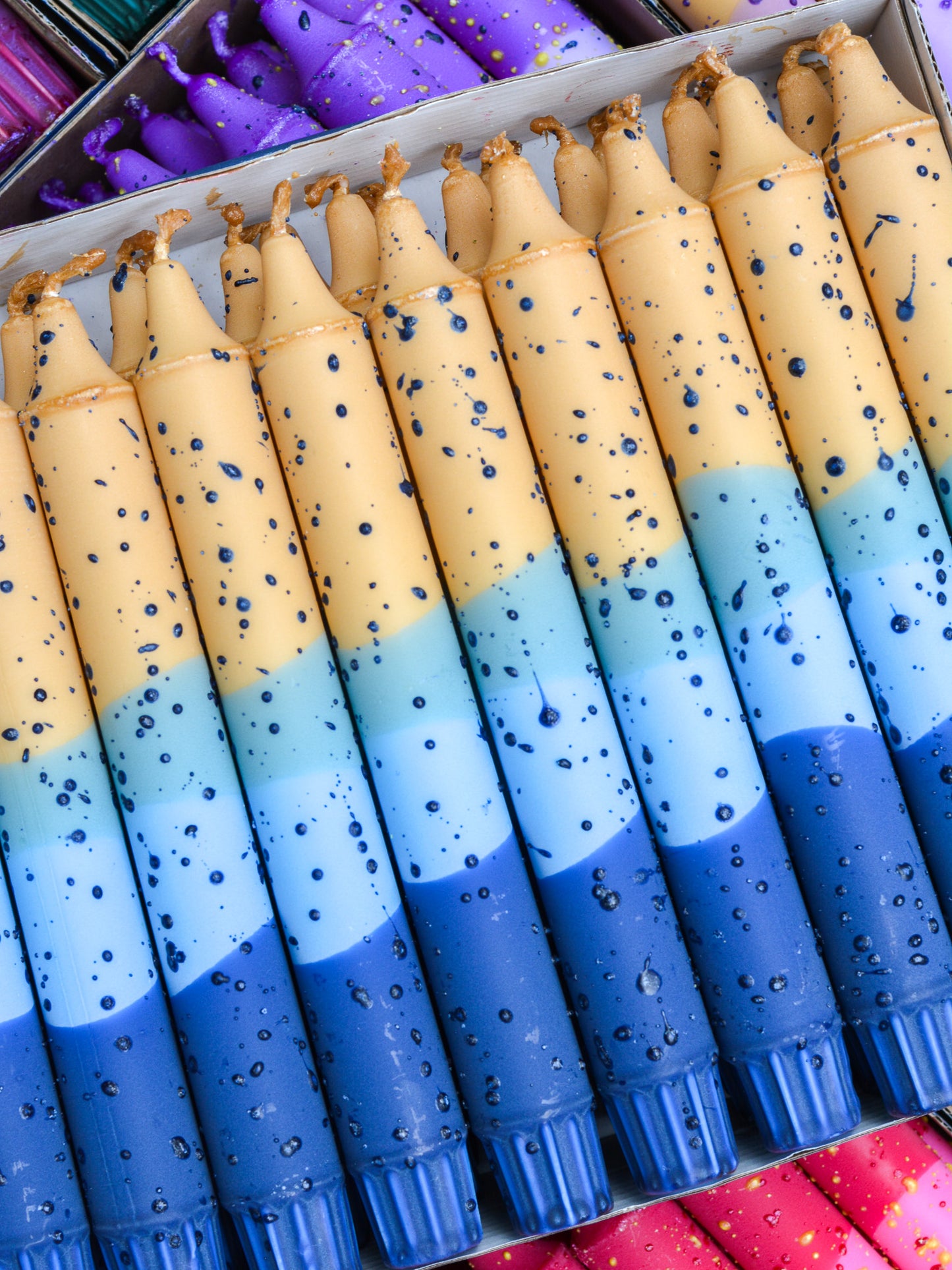Taper candles - Blueberry Latte Confetti