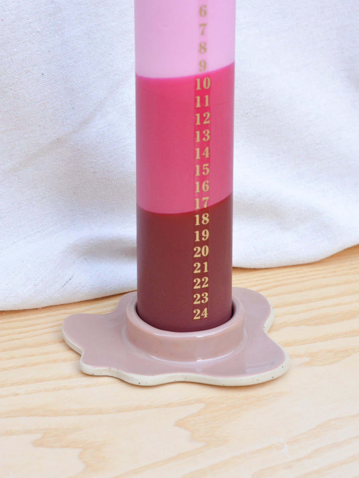 Ceramic Advent Candle Holder Beige