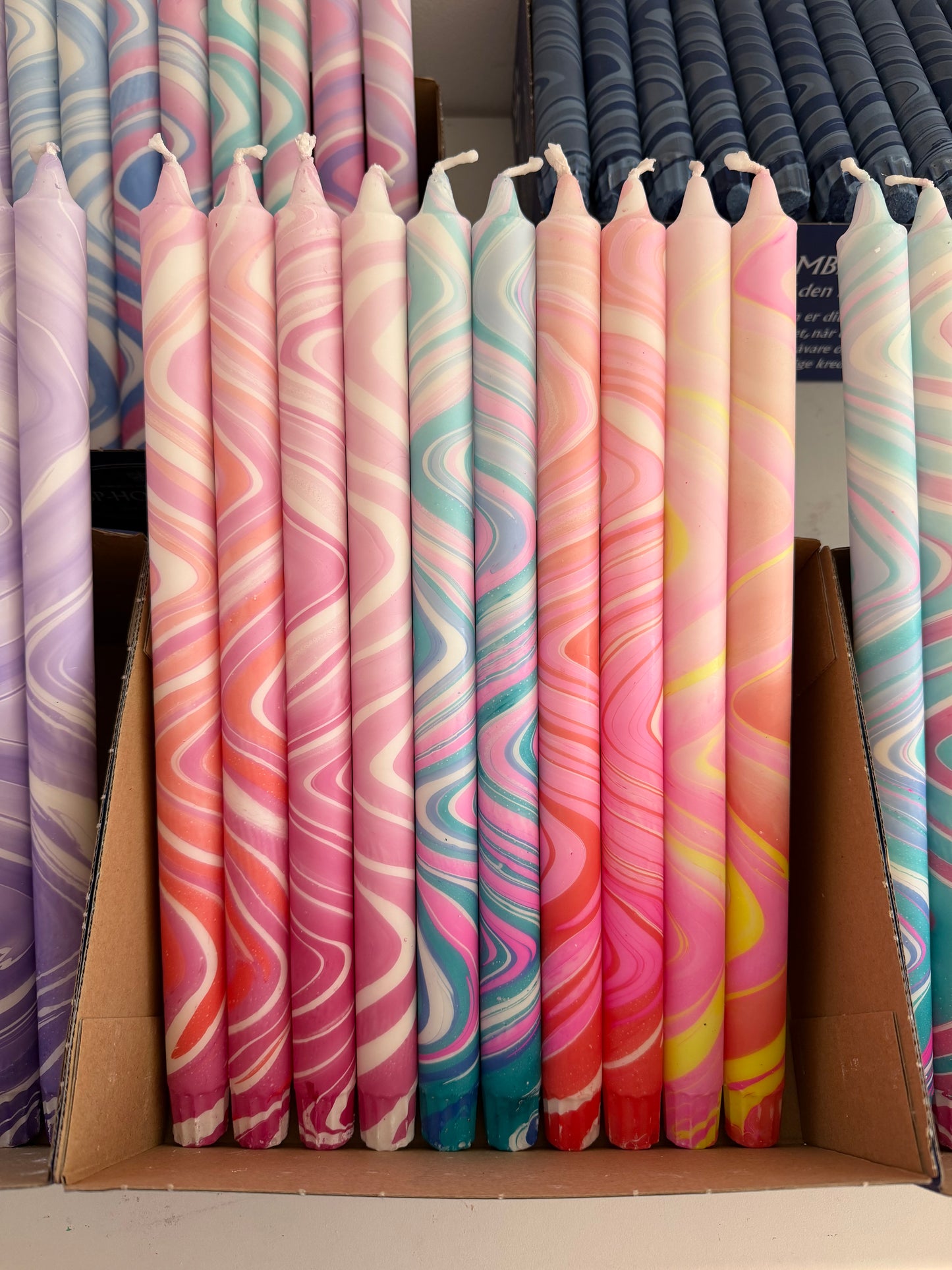 Taper Candles long marble