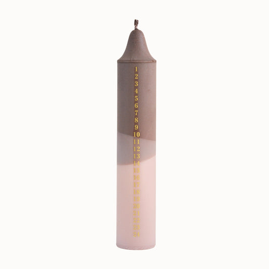 Advent Candle, Kalenderlys Brown & Beige
