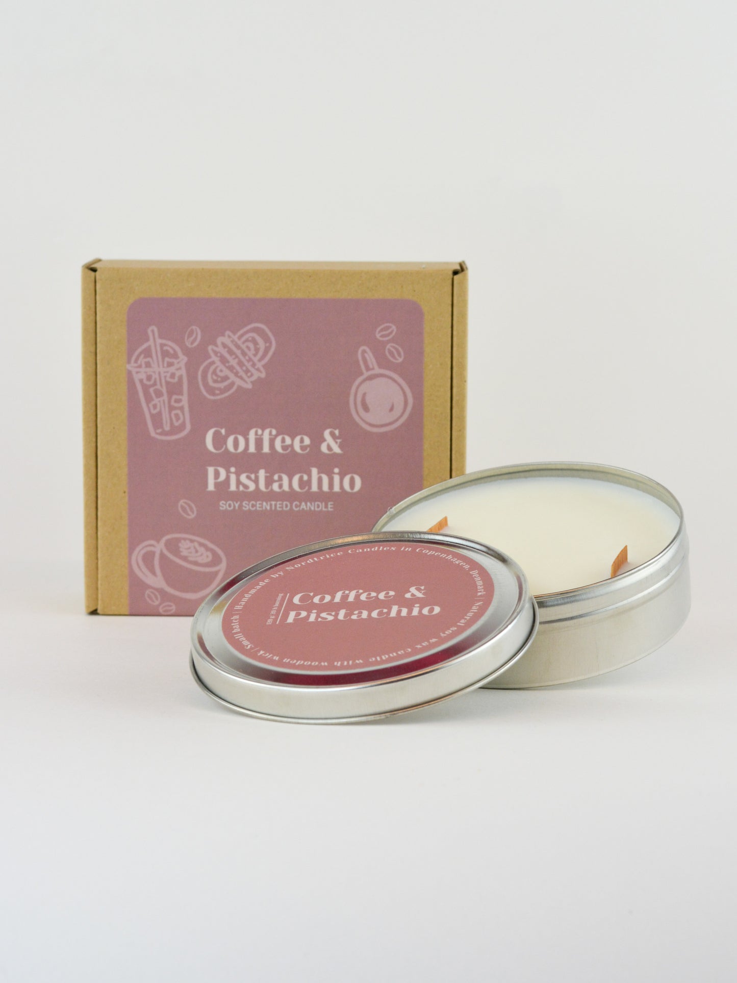 Soy Scented Candle, Coffee & Pistachio M-L-XL size